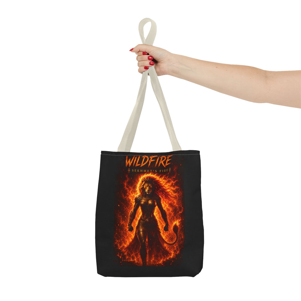 Wildfire Sekhmet Tote Bag — Fiery Egyptian AOP Tote