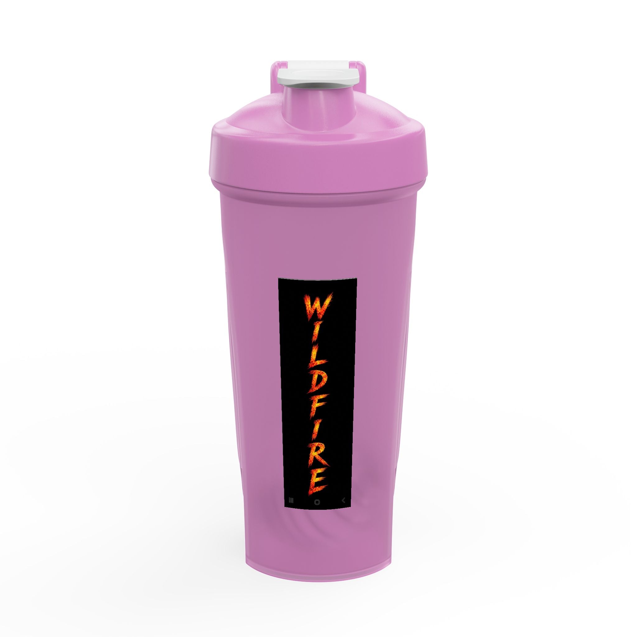 Protein Shaker Bottle — 'WILDFIRE' Flaming Vertical Logo Fitness Shaker
