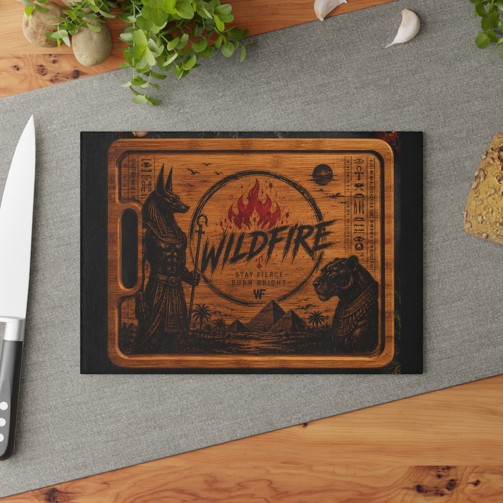Wildfire Glass Cutting Board — Egyptian  Flame Kitchen Board