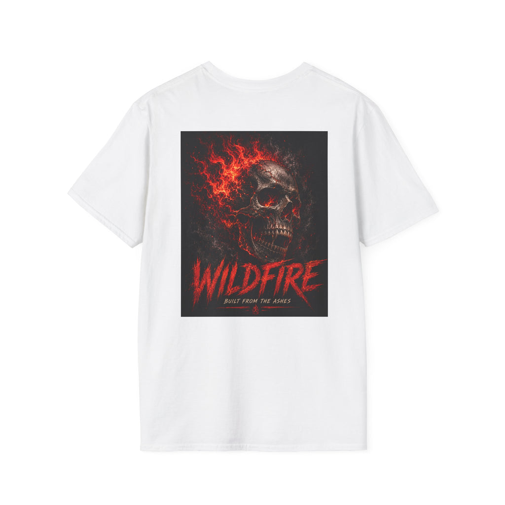 Wildfire Flaming Skull Graphic T-Shirt — "Wildfire" Fiery Skull Tee