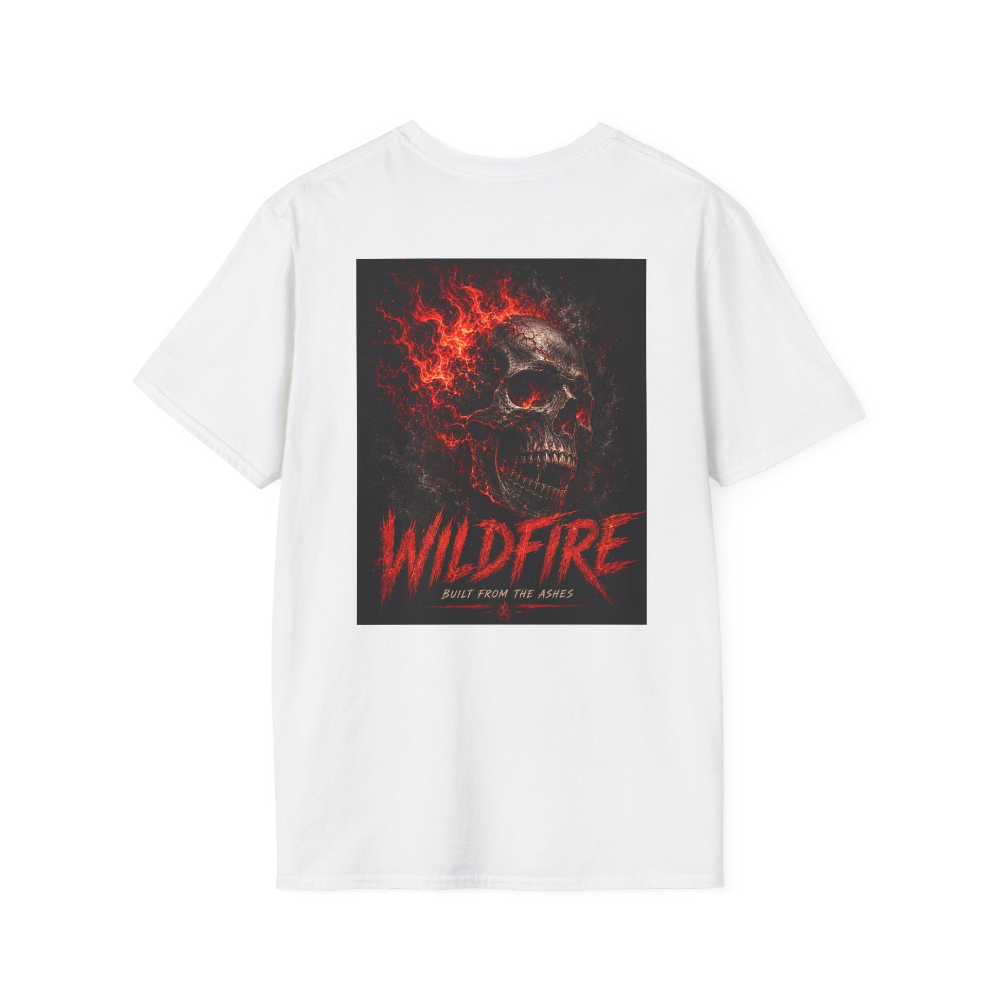 Wildfire Flaming Skull Graphic T-Shirt — "Wildfire" Fiery Skull Tee
