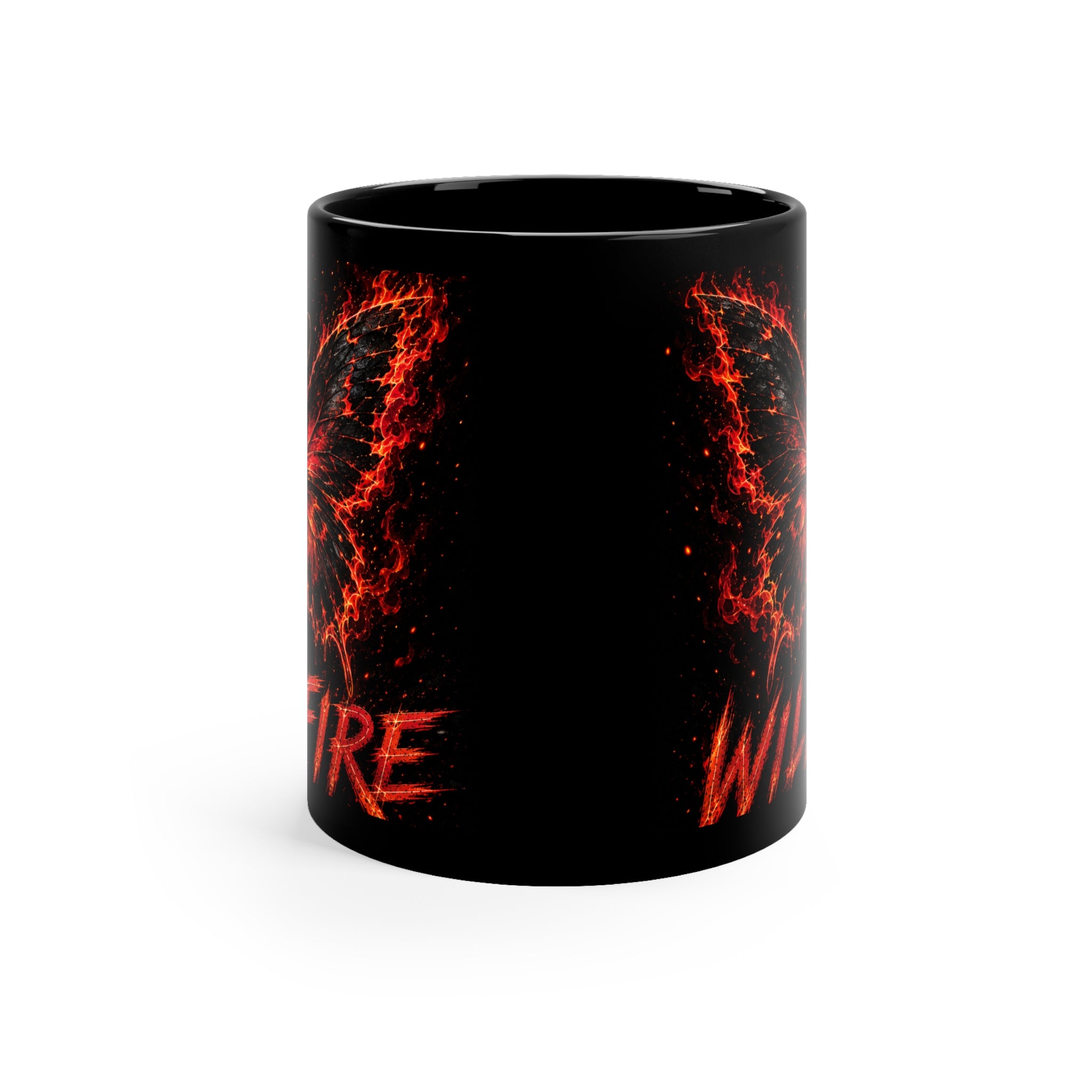 Wildfire Butterfly Coffee Mug — 11oz Black Ceramic