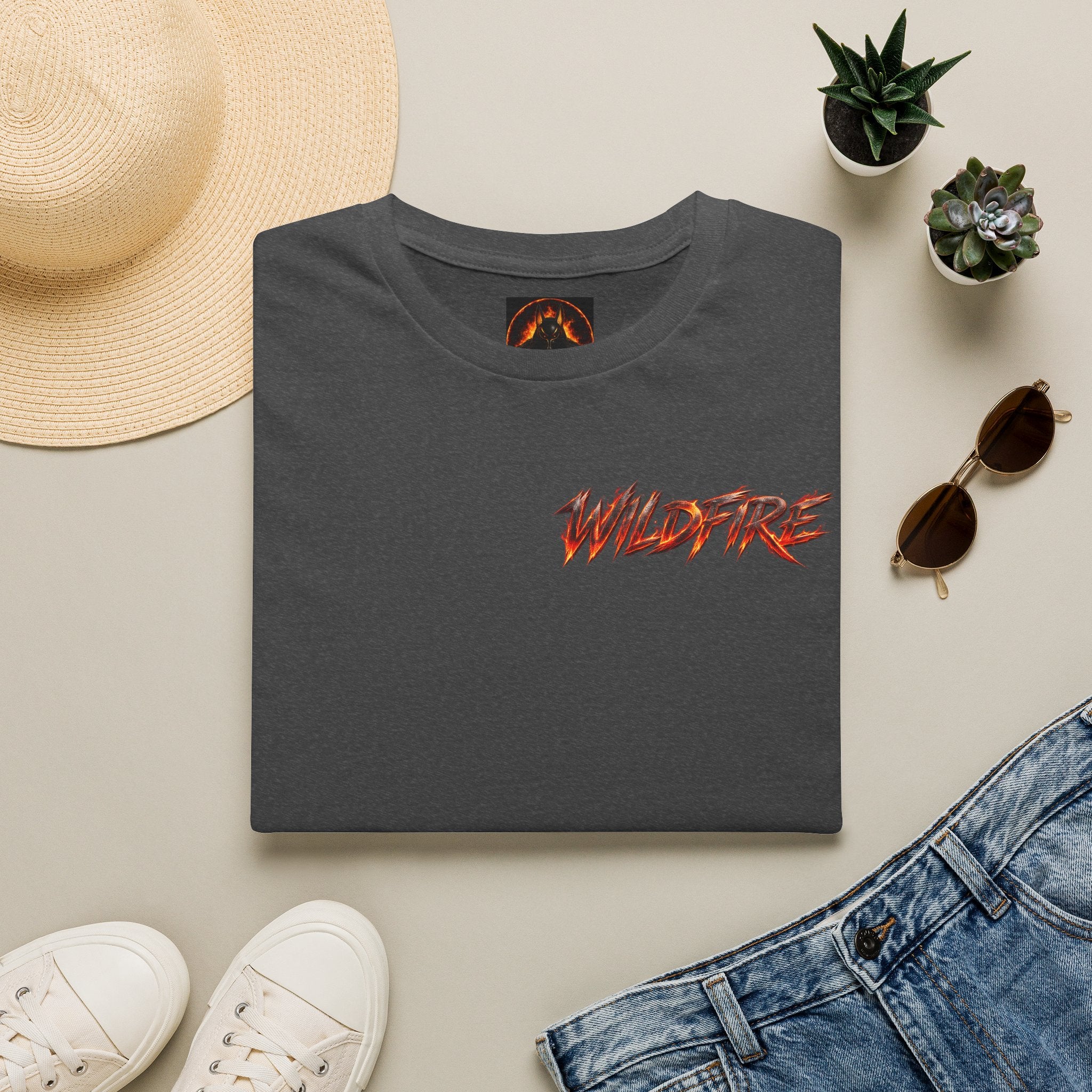 Wildfire Rock Never Dies Graphic T-Shirt — Retro Flame Logo Tee