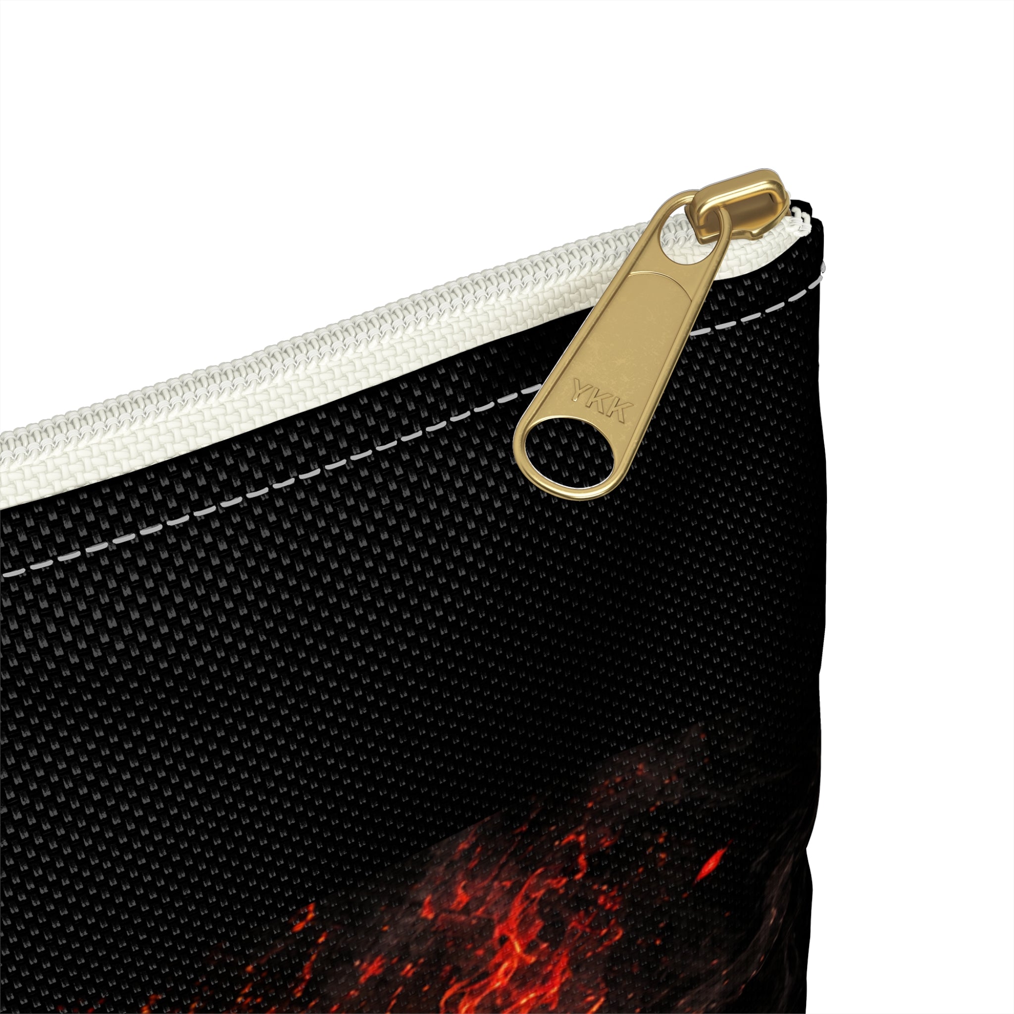Wildfire Lion Accessory Pouch — Fiery Lion Face Zip Pouch