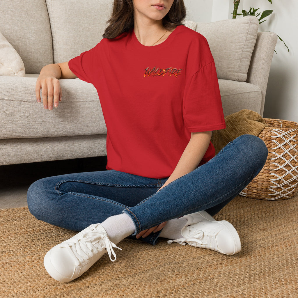 Wildfire Rock Never Dies Graphic T-Shirt — Retro Flame Logo Tee