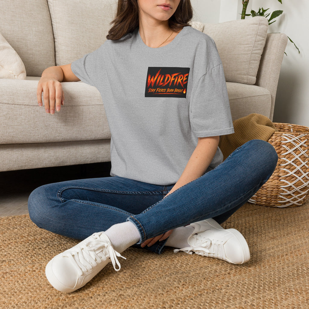 Wildfire Wolf T-Shirt - "Stay Fierce, Burn Bright" Graphic Tee