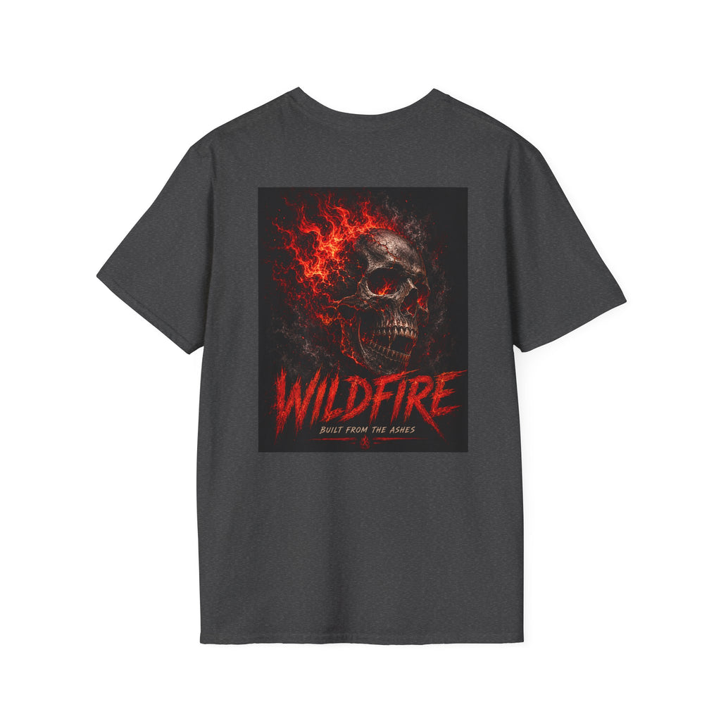 Wildfire Flaming Skull Graphic T-Shirt — "Wildfire" Fiery Skull Tee