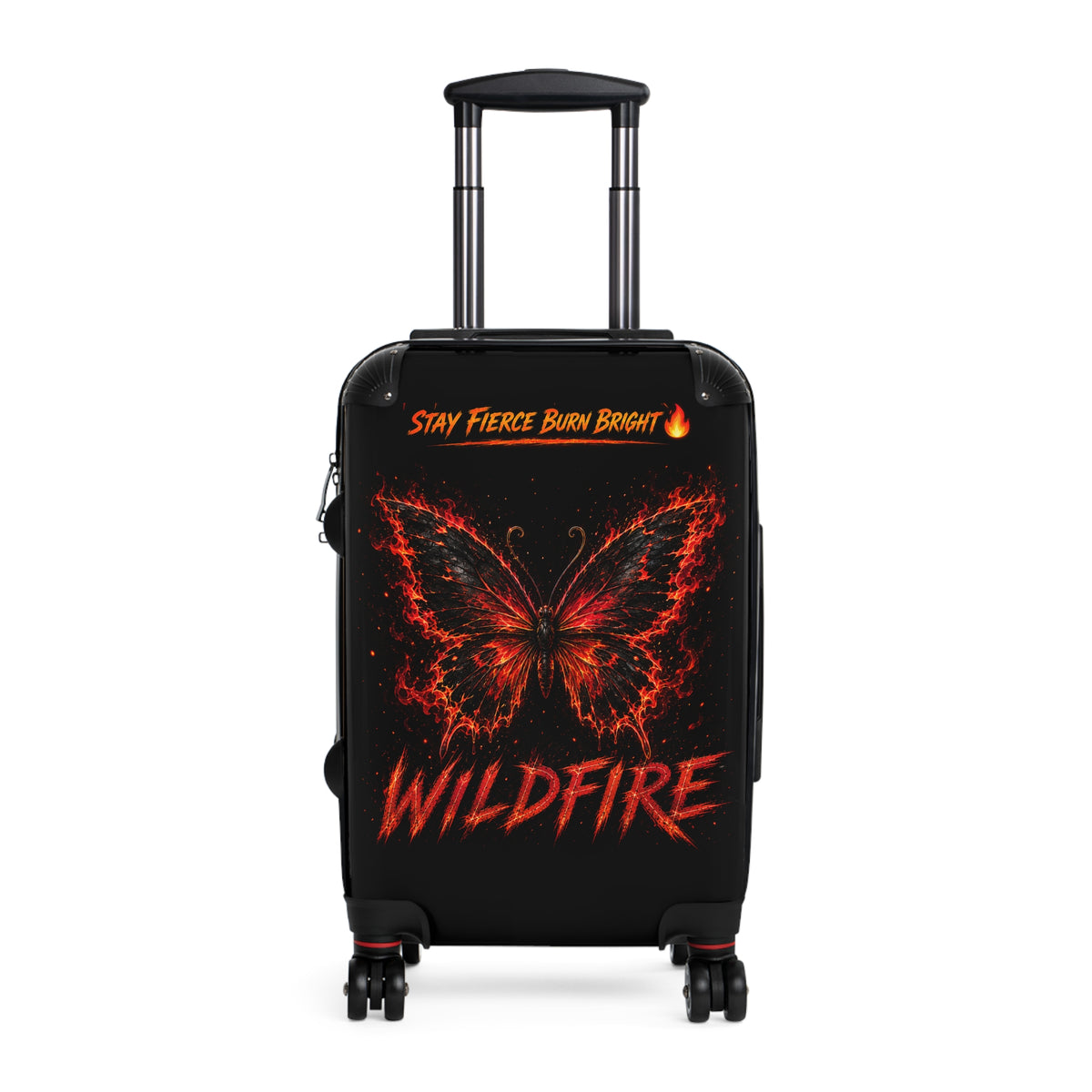 Wildfire Suitcase – 'Stay Fierce Burn Bright' Flaming Butterfly Carry-On