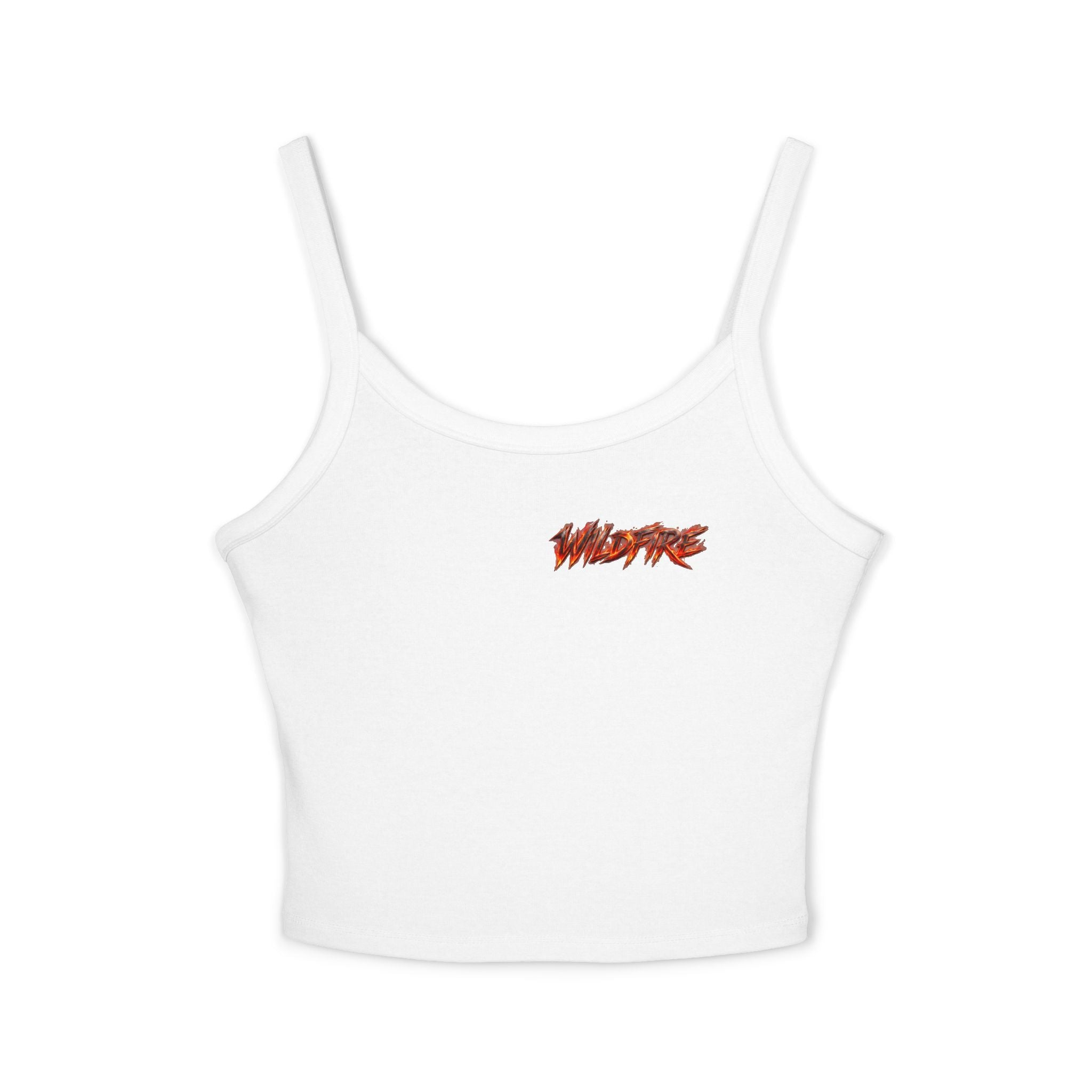 Wildfire Sekhmet Woman Spaghetti Tank Top — Fiery Egyptian Graphic Crop