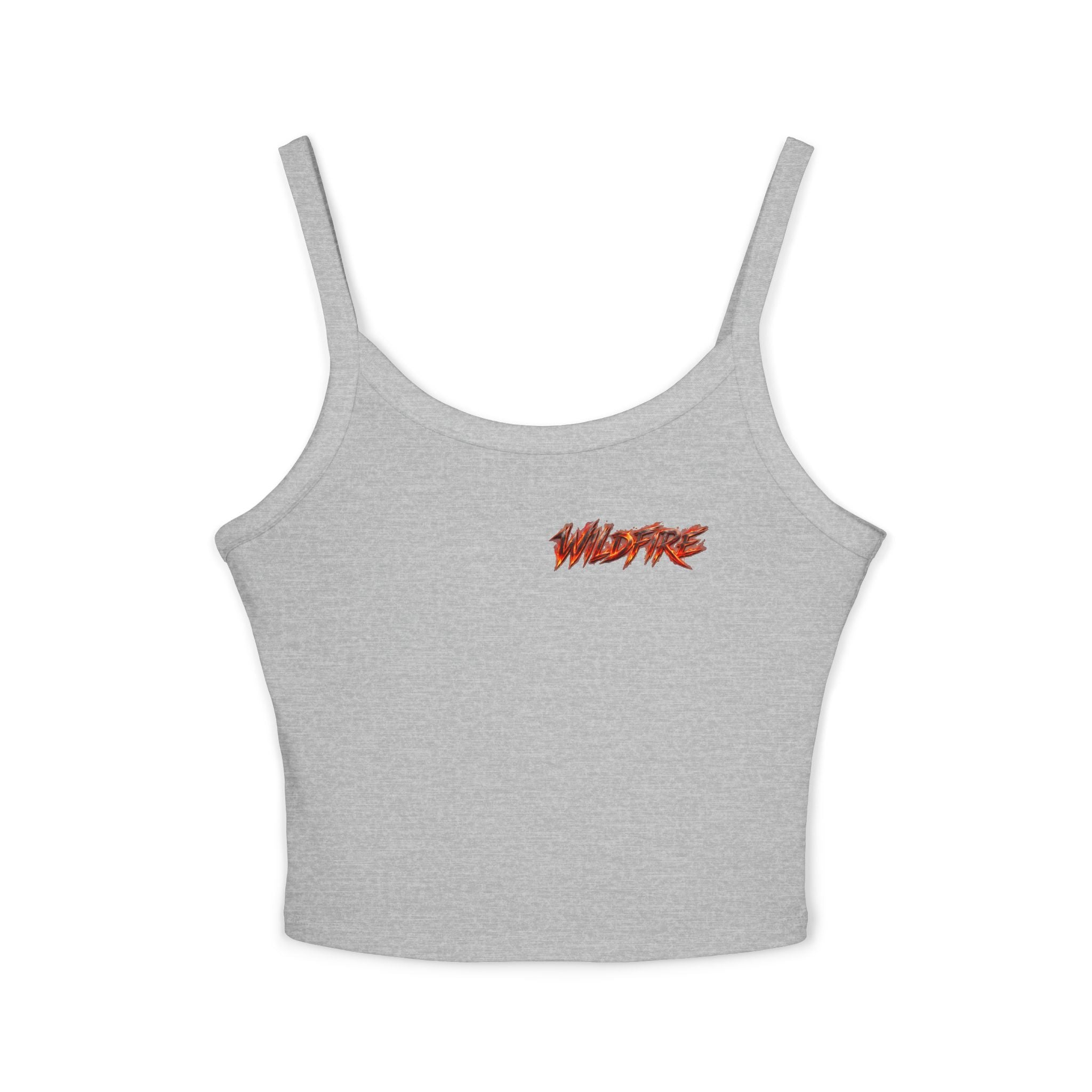Wildfire Sekhmet Woman Spaghetti Tank Top — Fiery Egyptian Graphic Crop