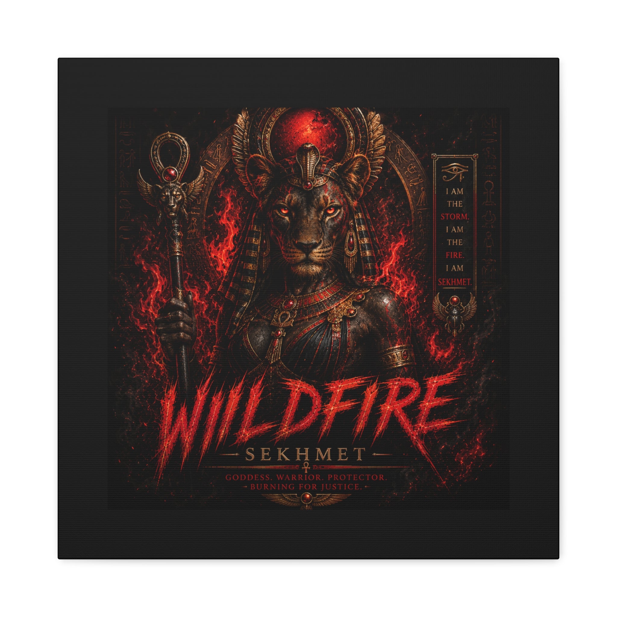 Wildfire Sekhmet Canvas — ‘WILDFIRE Matte Stretched Wall Art