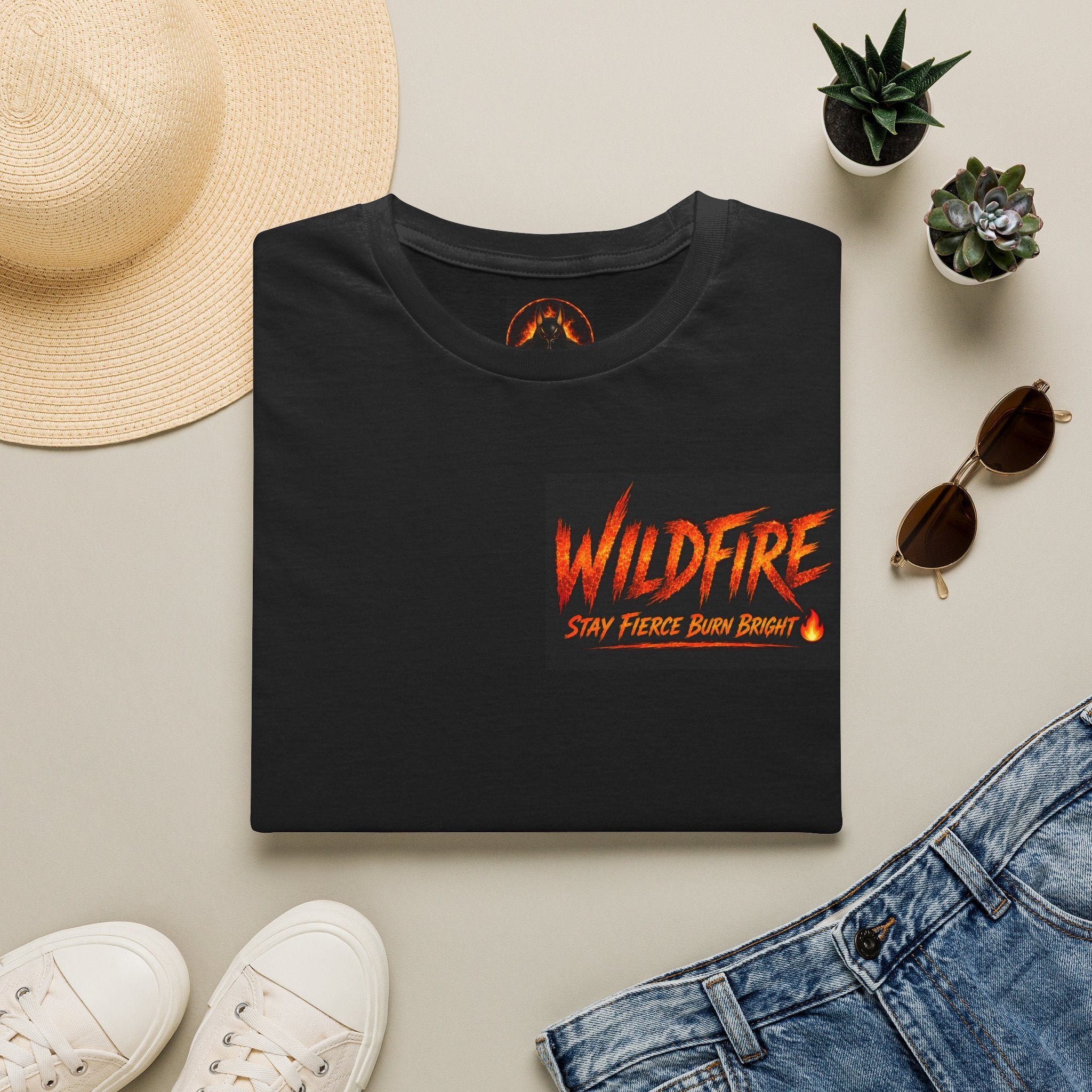 Wildfire Wolf T-Shirt - "Stay Fierce, Burn Bright" Graphic Tee