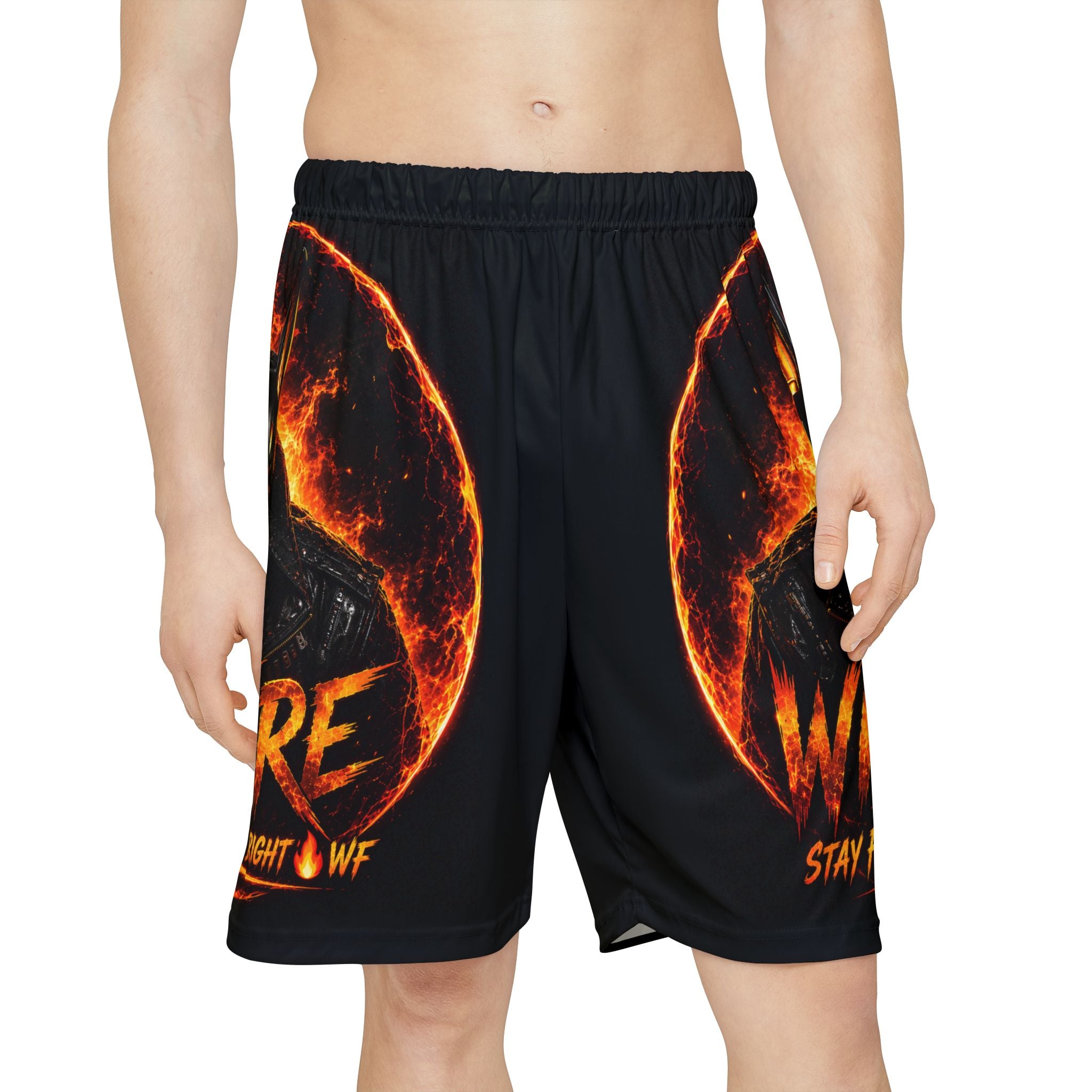 Wildfire Graphic Sports Shorts — 'Stay Fierce, Burn Bright' Athletic Shorts