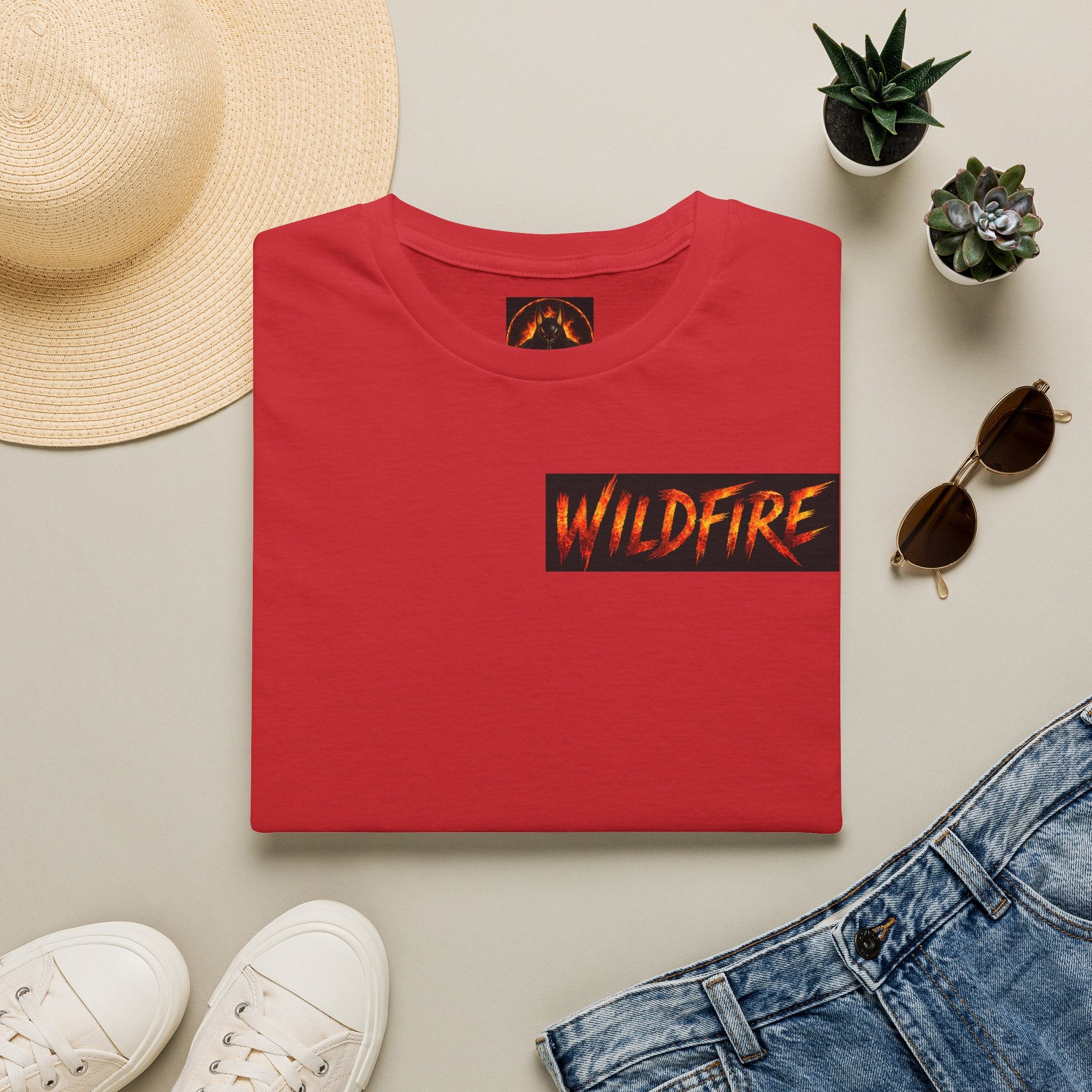 Wildfire Anubis T-Shirt — Bold Fire Graphic Tee