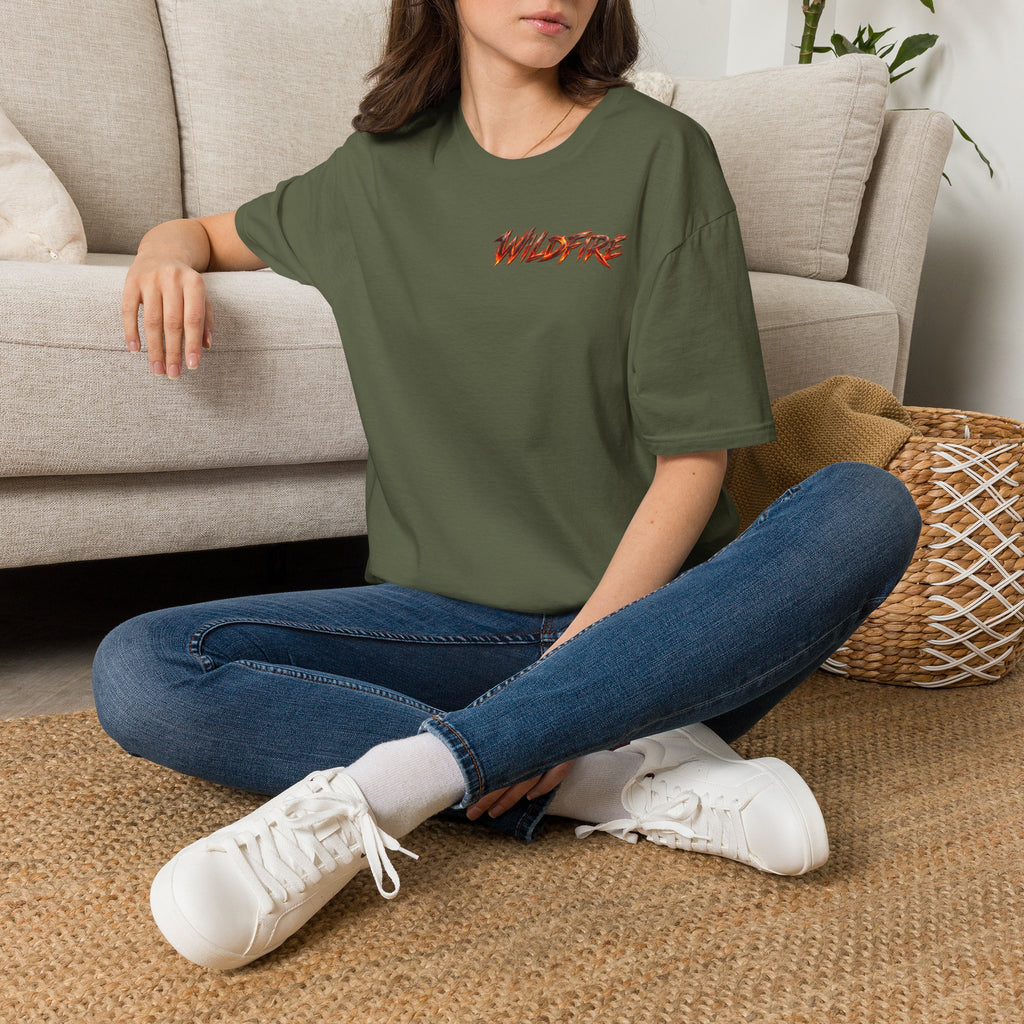Wildfire Flame Graphic T-Shirt — Retro Flame Logo Tee