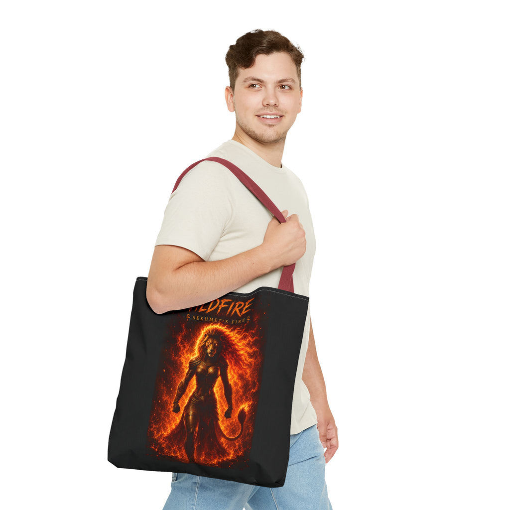 Wildfire Sekhmet Tote Bag — Fiery Egyptian AOP Tote