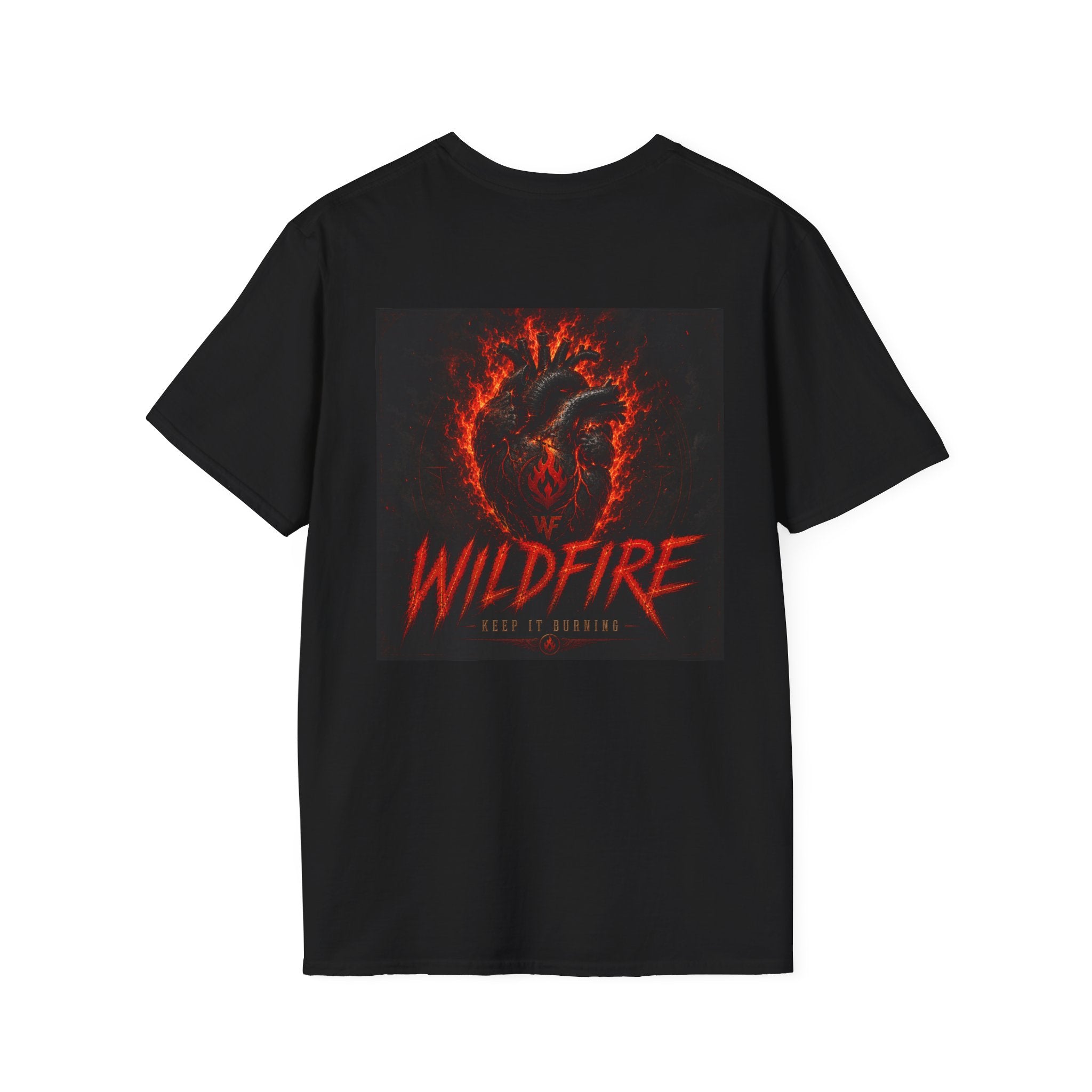 Wildfire Heart Graphic T-Shirt — Retro Flame Logo Tee