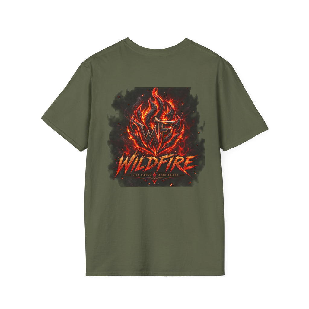 Wildfire Flame Graphic T-Shirt — Retro Flame Logo Tee