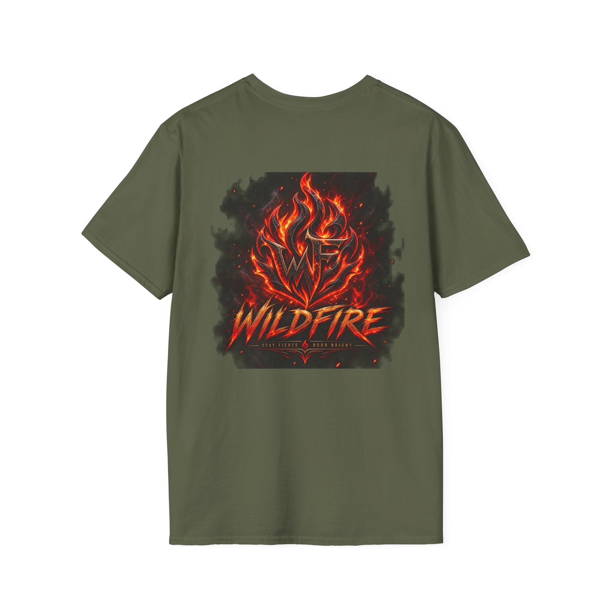 Wildfire Flame Graphic T-Shirt — Retro Flame Logo Tee