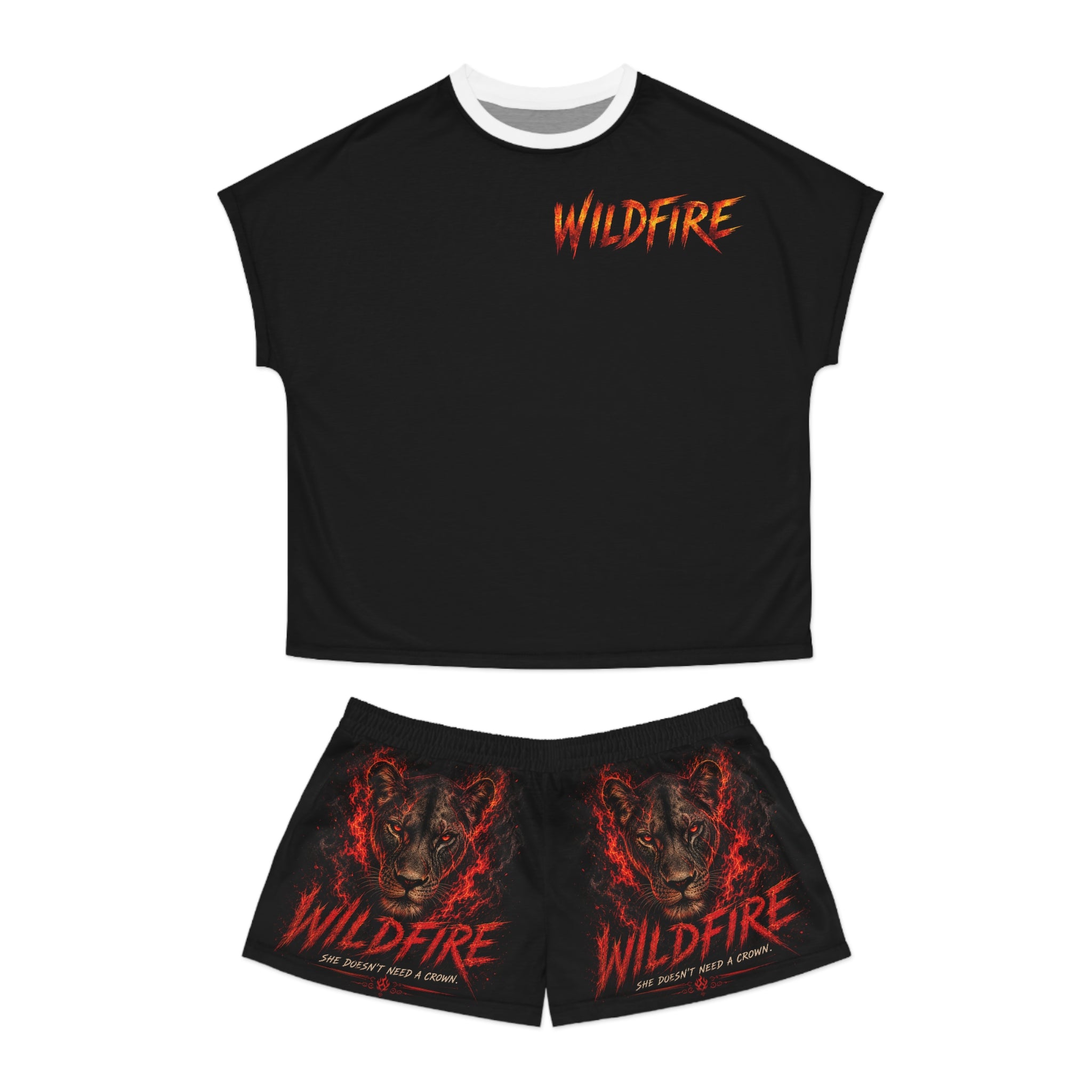 Wildfire Women's Pajama Set — Fiery Lioness Graphic Sleepwear