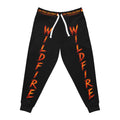 Wildfire Flame Athletic Joggers — Bold Black Track Pants with Fiery 'WILDFIRE' Text