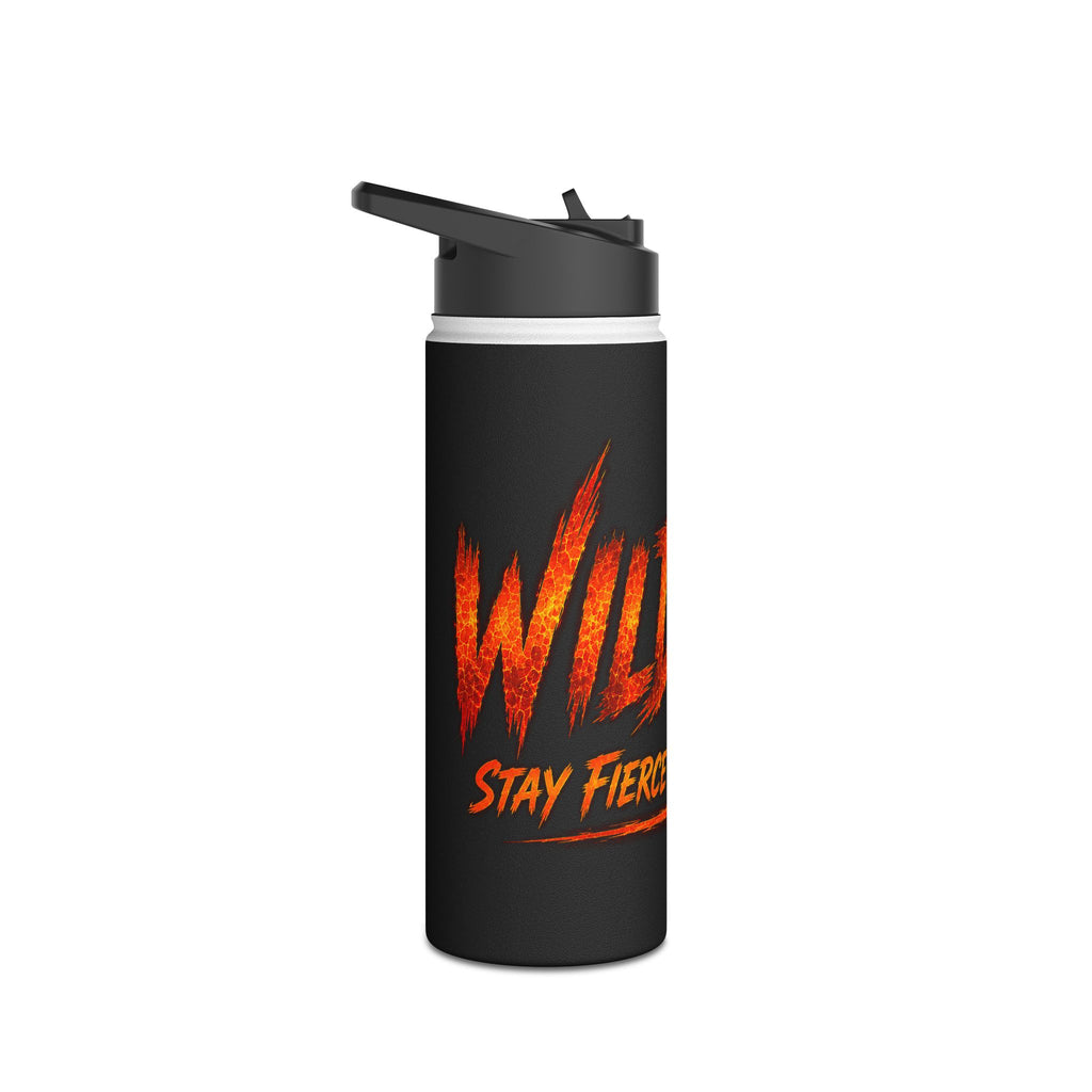 Wildfire Stainless Steel Water Bottle — “Fierce Burn Bright” Flame Logo