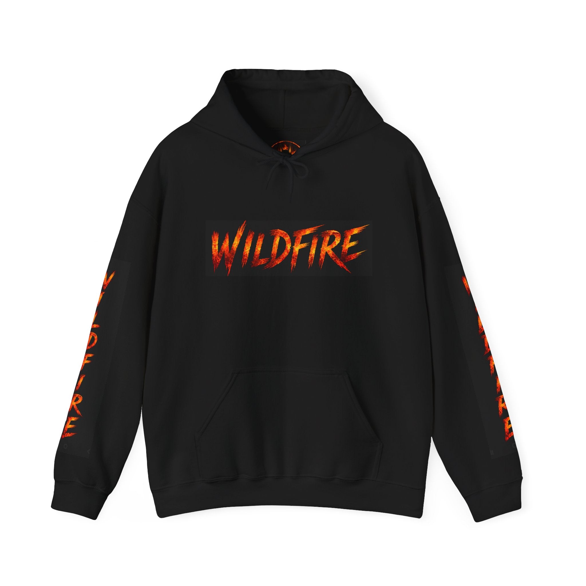 Wildfire Wolf Pack Graphic Hoodie — Flame Band Logo & Back Artwork