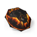 Foldable Umbrella — Fiery Anubis Design, Semi-Automatic Compact Rain Umbrella