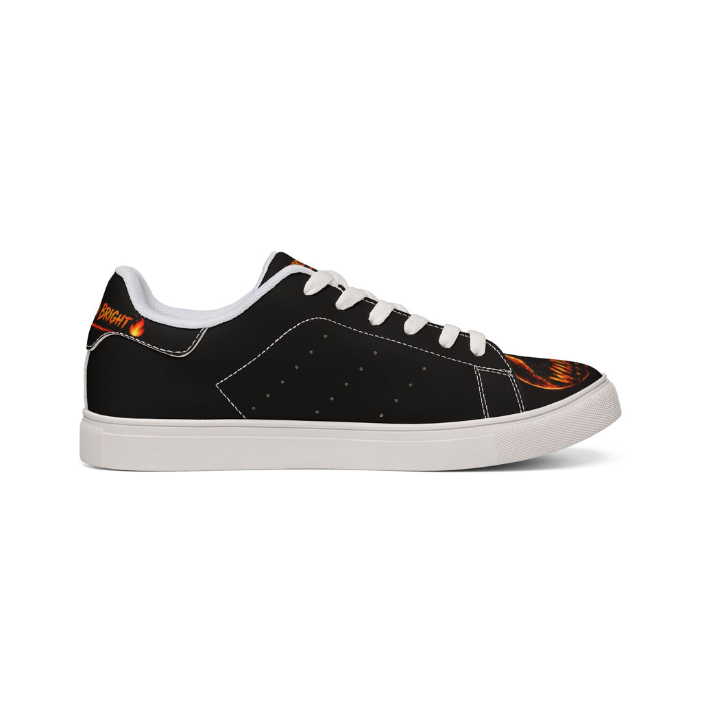 Men's Low-Top Sneakers — "Stay Fierce, Burn Bright" Flame Graphic