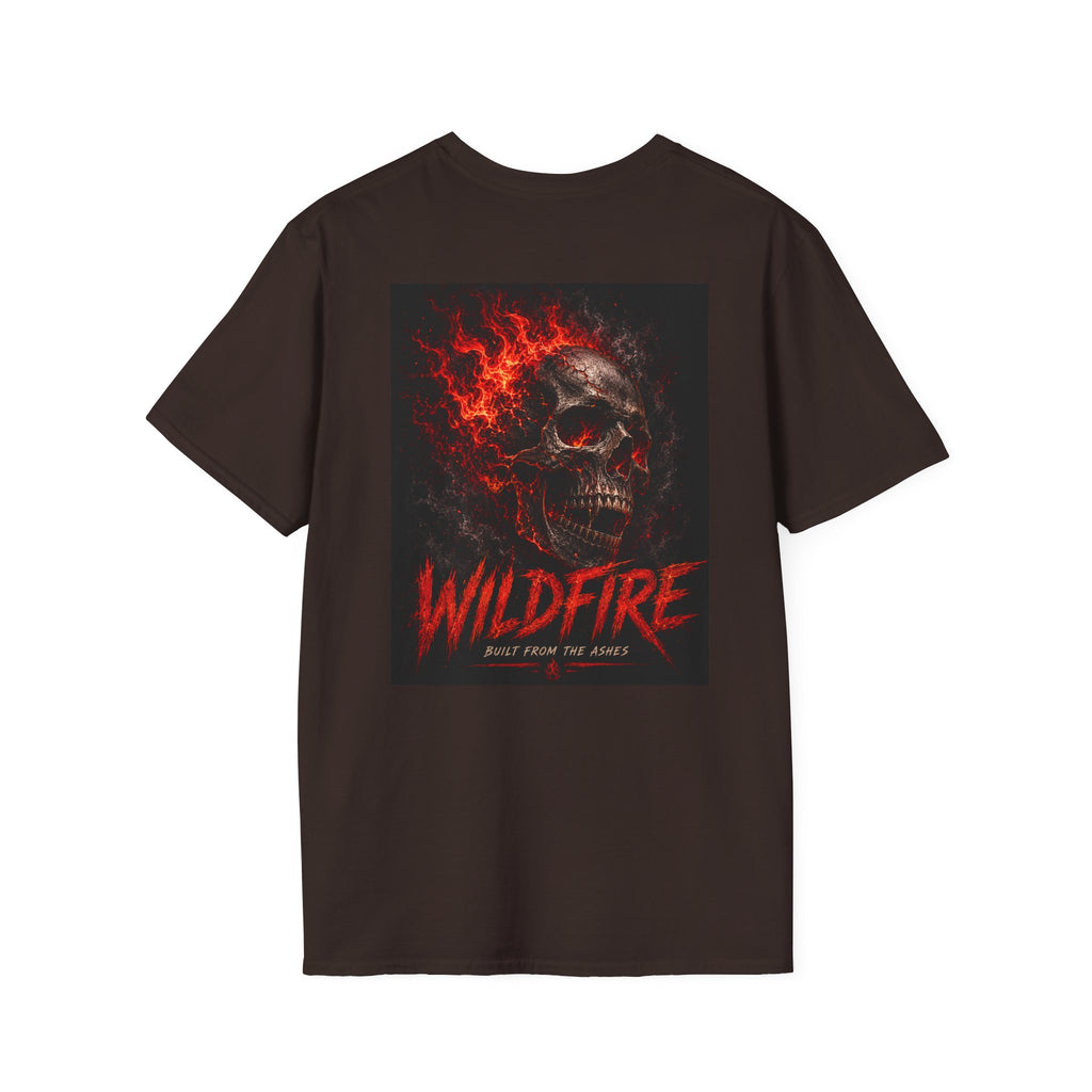 Wildfire Flaming Skull Graphic T-Shirt — "Wildfire" Fiery Skull Tee