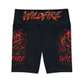 Wildfire Flaming Rose Logo Workout Shorts — "WILDFIRE" High-Waist Fitness Shorts