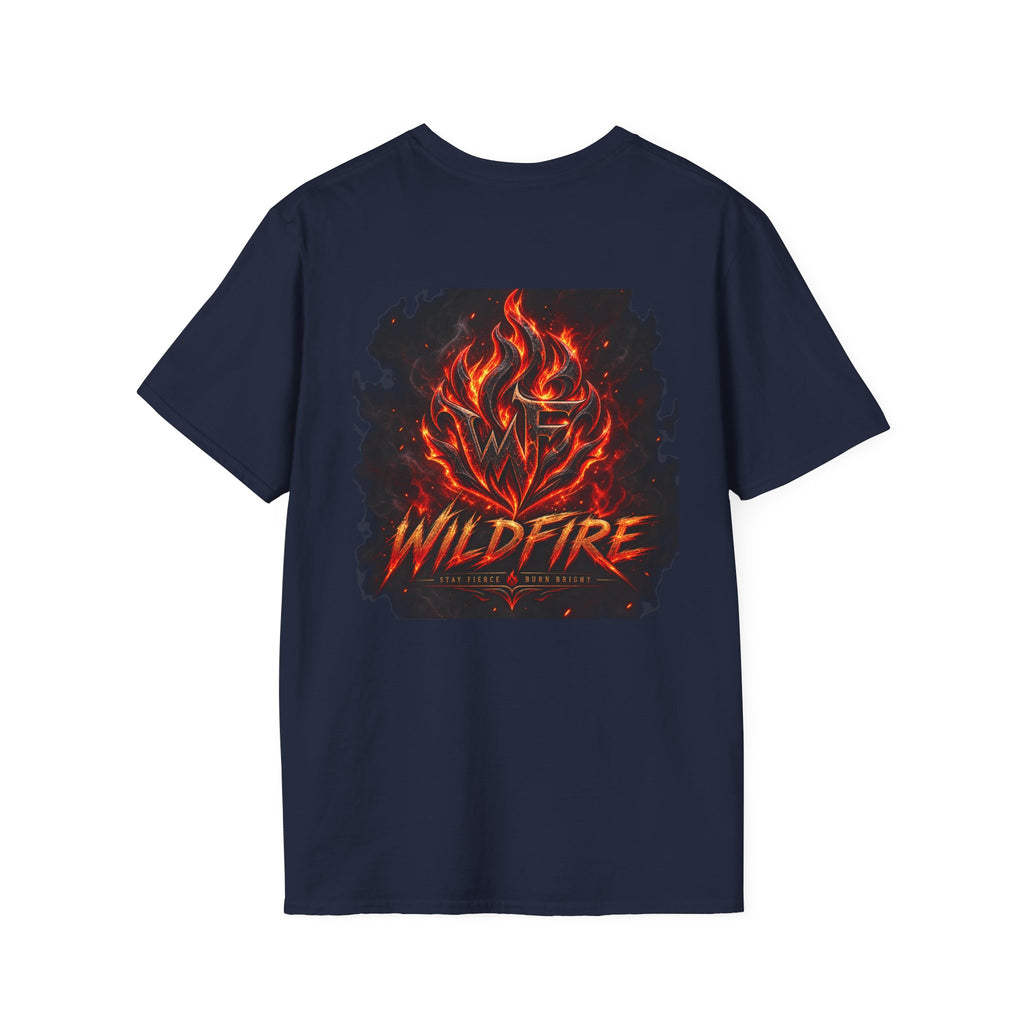 Wildfire Flame Graphic T-Shirt — Retro Flame Logo Tee
