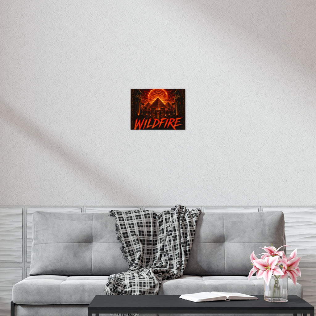 Wildfire Poster — Fiery Anubis Illustration with 'Stay Fierce Burn Bright'