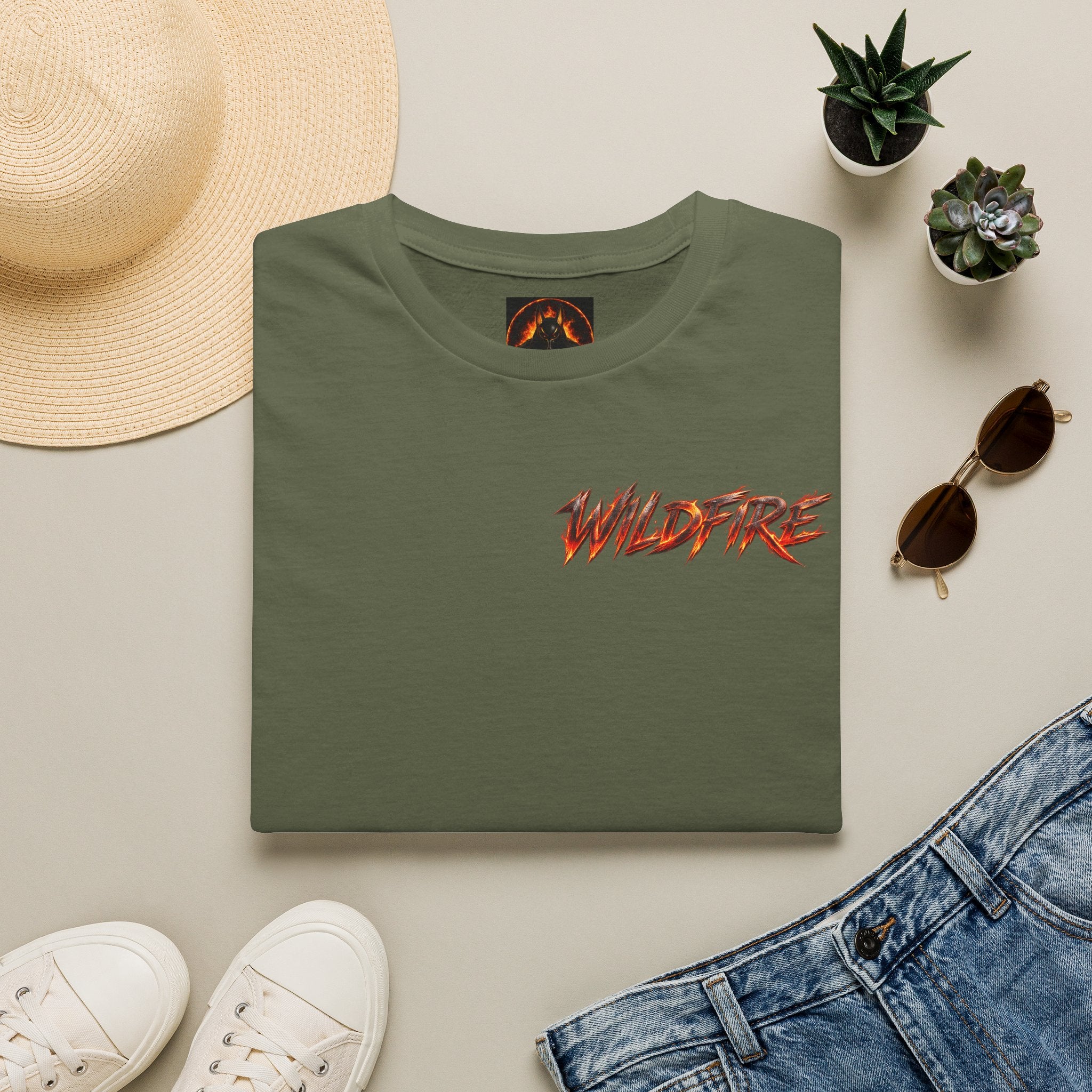 Wildfire Flame Graphic T-Shirt — Retro Flame Logo Tee