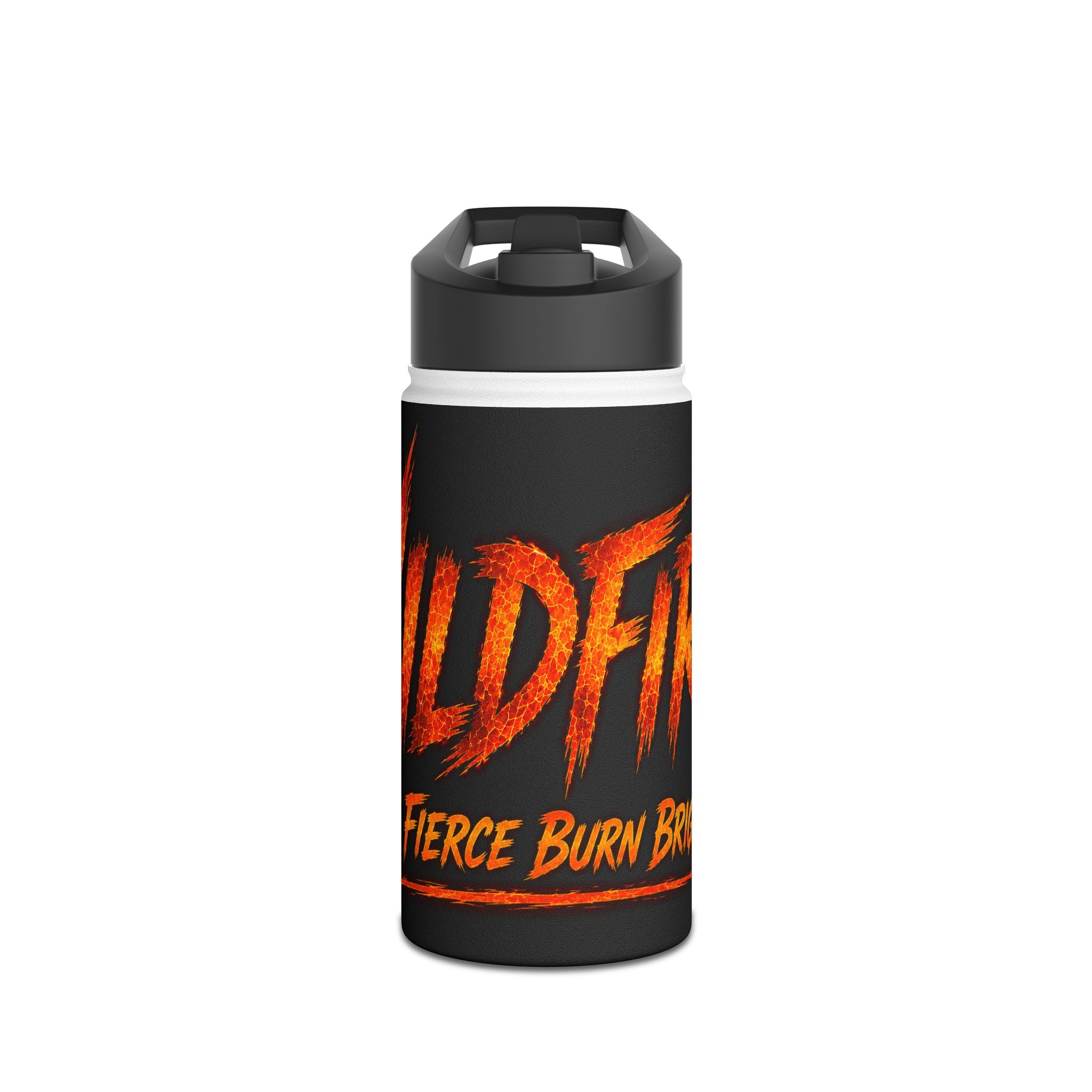 Wildfire Stainless Steel Water Bottle — “Fierce Burn Bright” Flame Logo