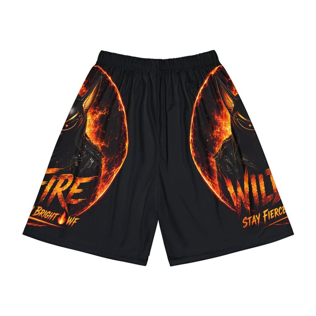 Wildfire Graphic Sports Shorts — 'Stay Fierce, Burn Bright' Athletic Shorts