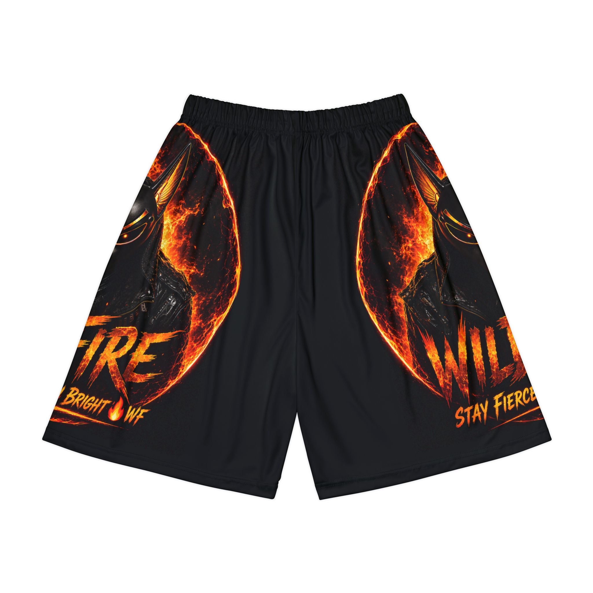 Wildfire Graphic Sports Shorts — 'Stay Fierce, Burn Bright' Athletic Shorts