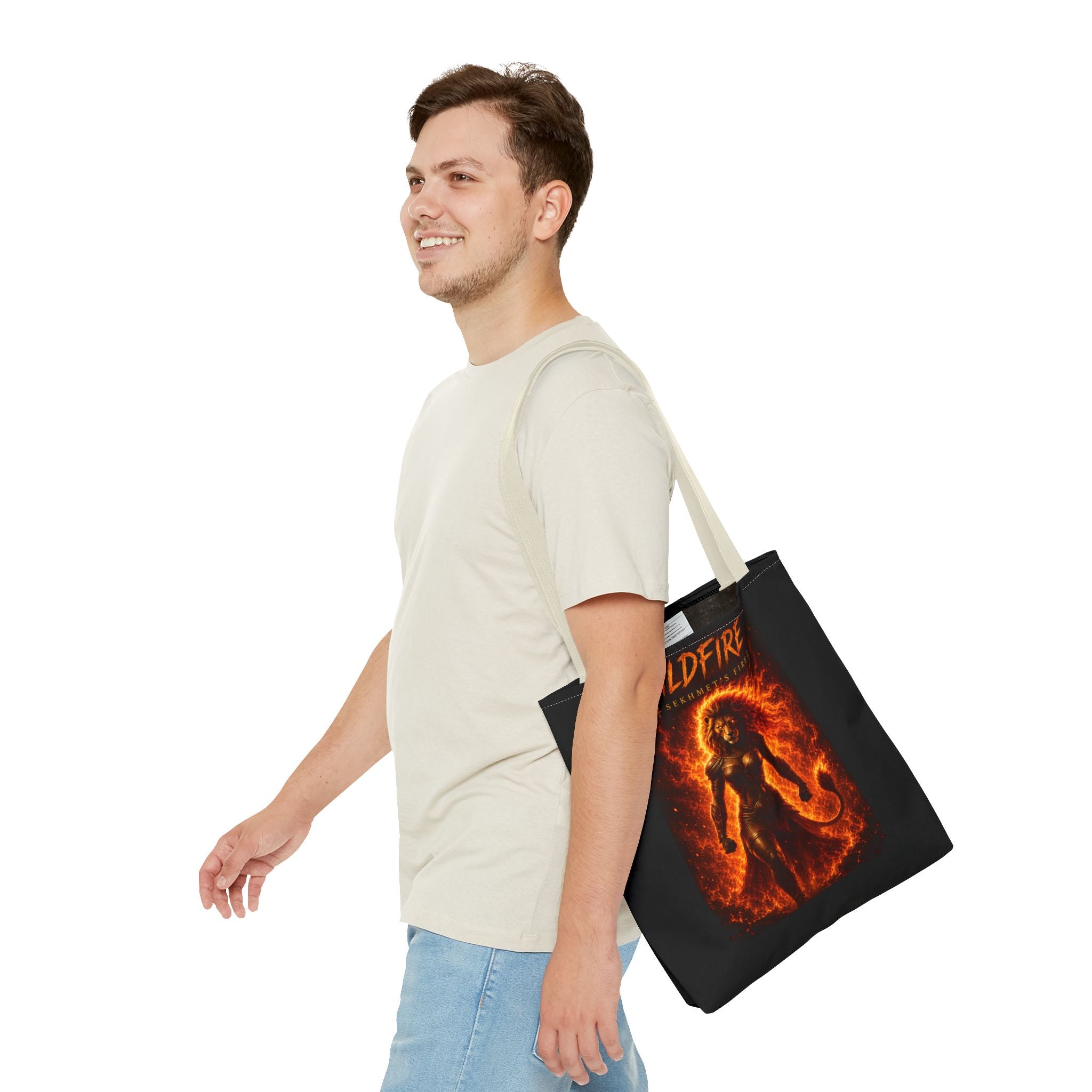 Wildfire Sekhmet Tote Bag — Fiery Egyptian AOP Tote