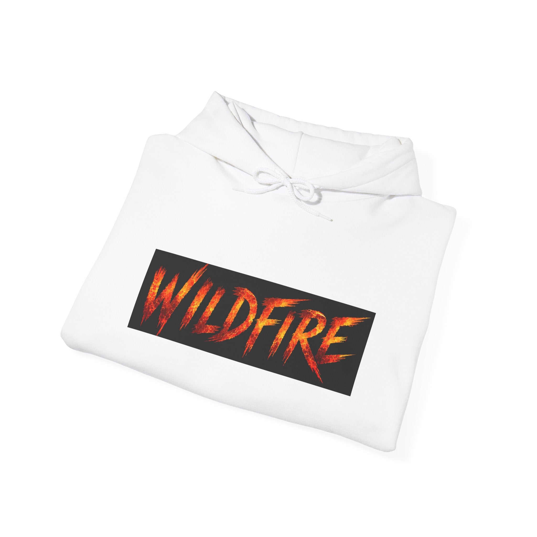 Wildfire Roaring Lion Graphic Hoodie — Fiery Elemental Back Art & Sleeve Text