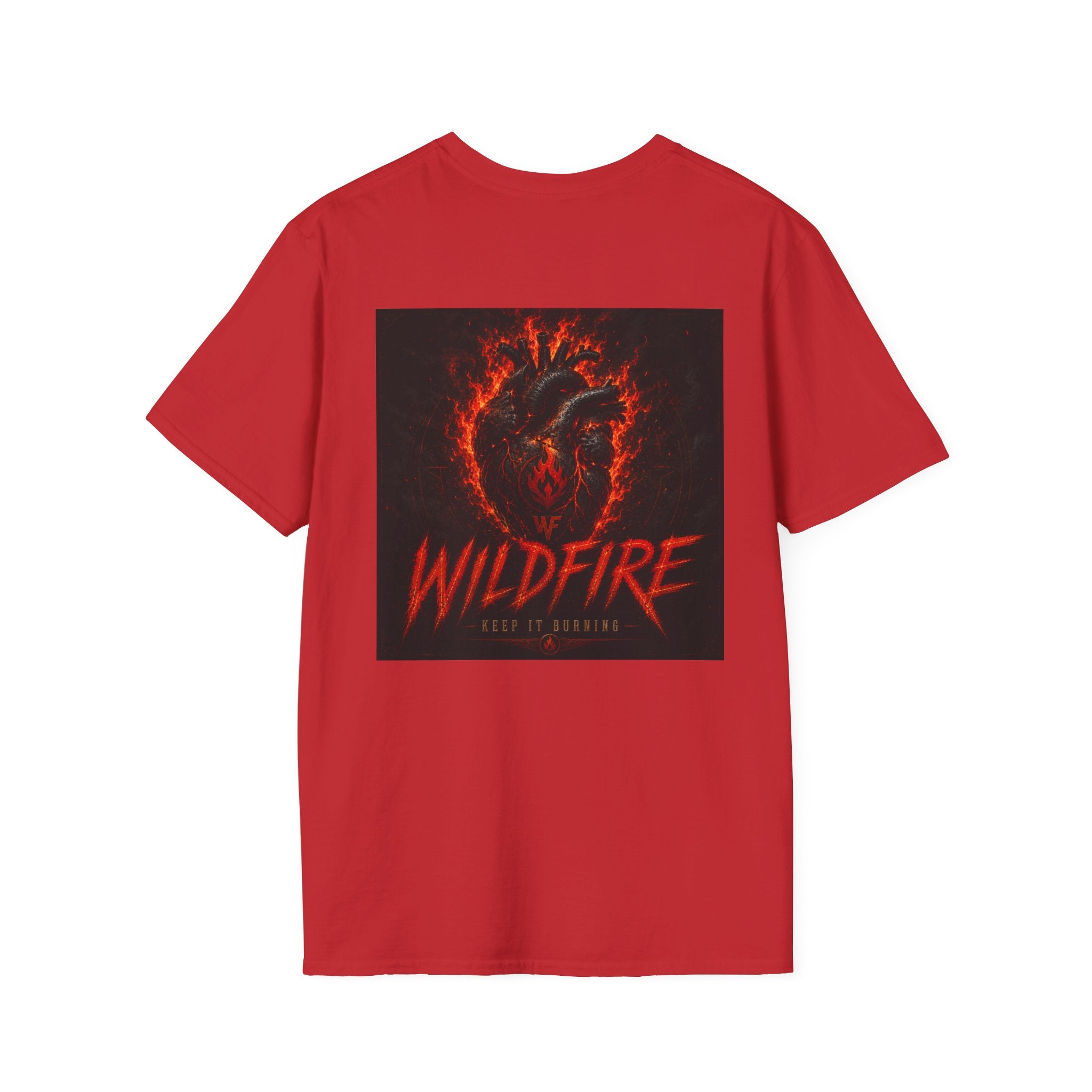 Wildfire Heart Graphic T-Shirt — Retro Flame Logo Tee