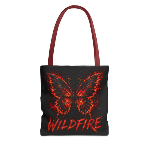 Wildfire Anubis Tote Bag — "Stay Fierce, Burn Bright" All-Over Print Tote