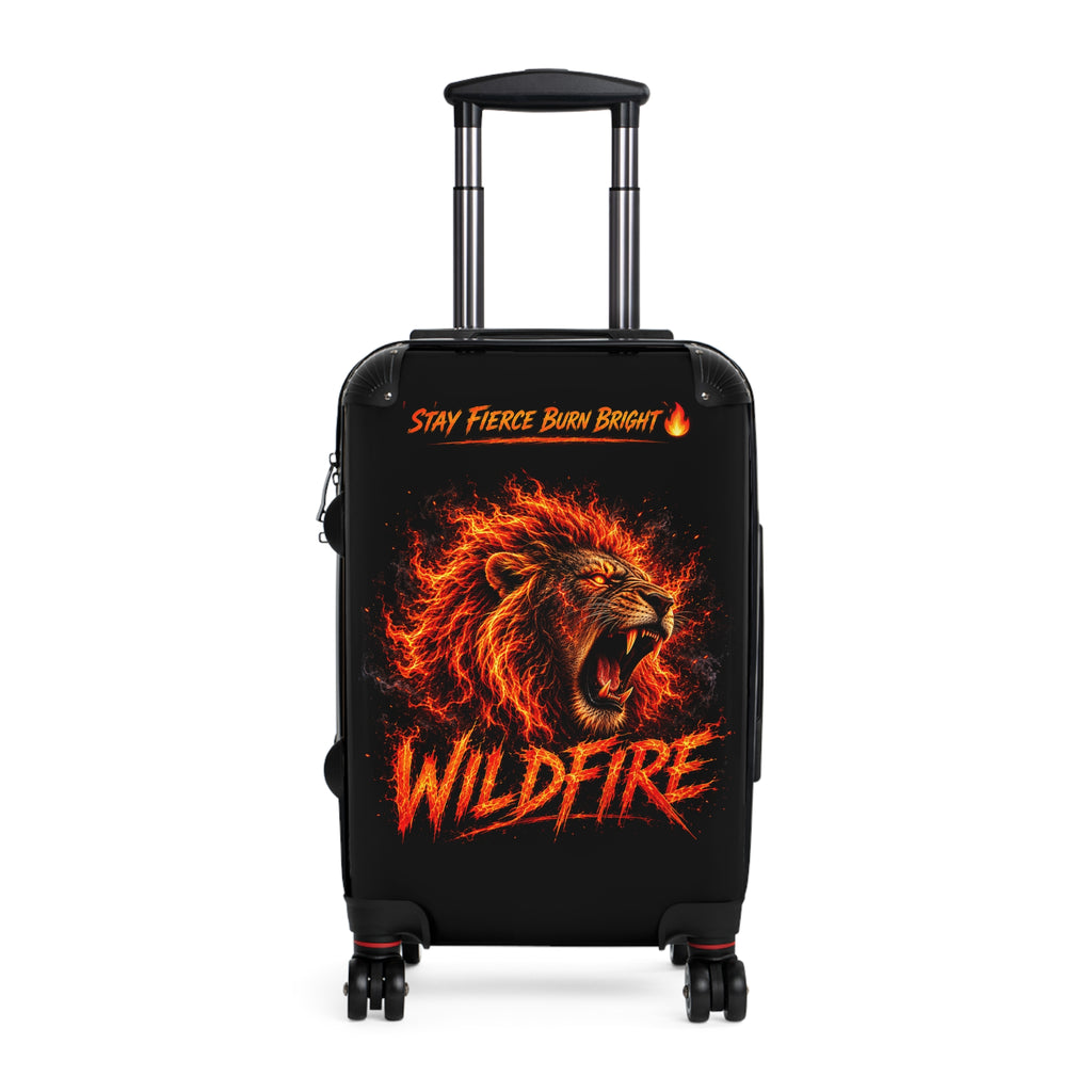 Wildfire Lion Suitcase - 'Stay Fierce Burn Bright' Rolling Carry-On
