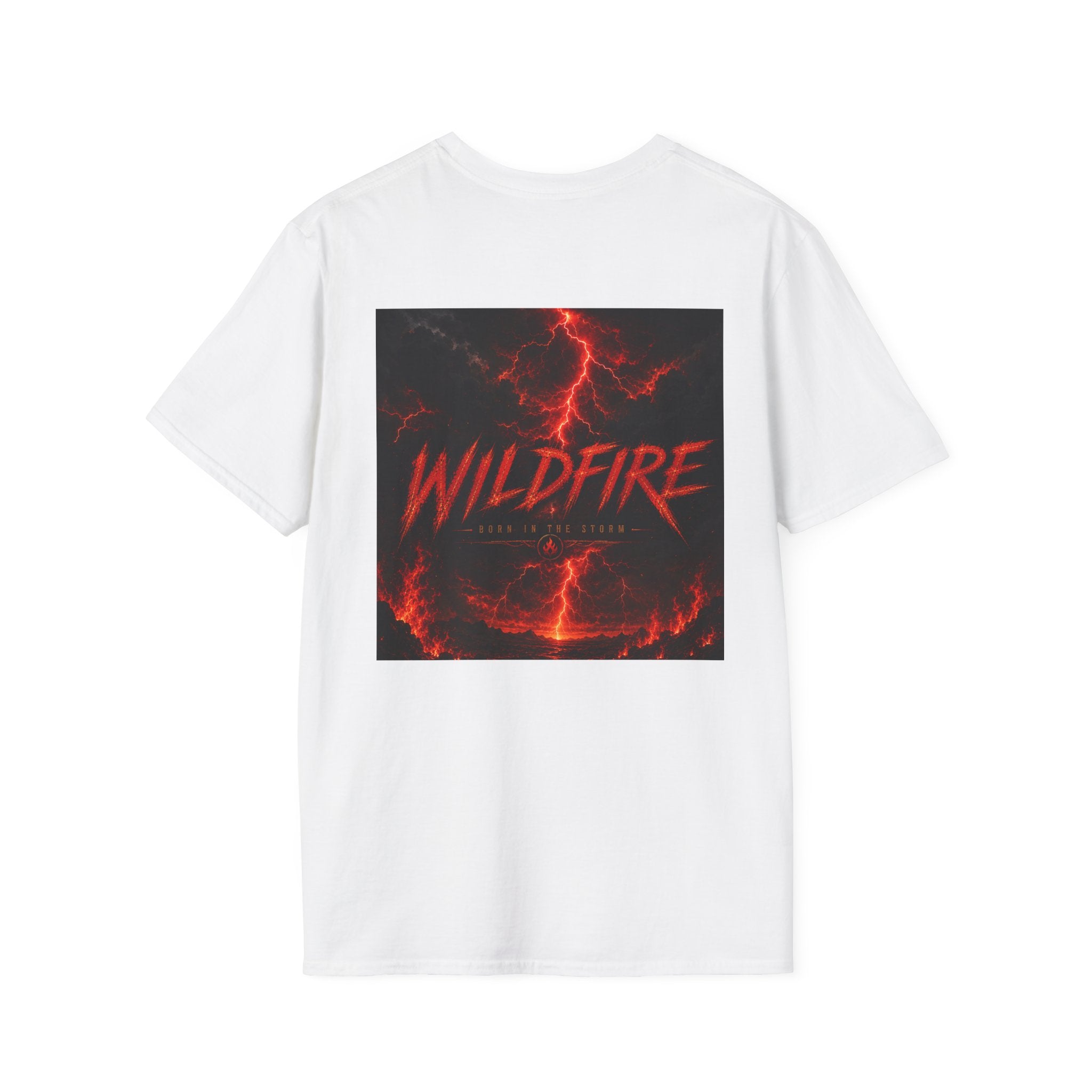 Wildfire Lightning storm Graphic T-Shirt — Fiery Text Casual Tee
