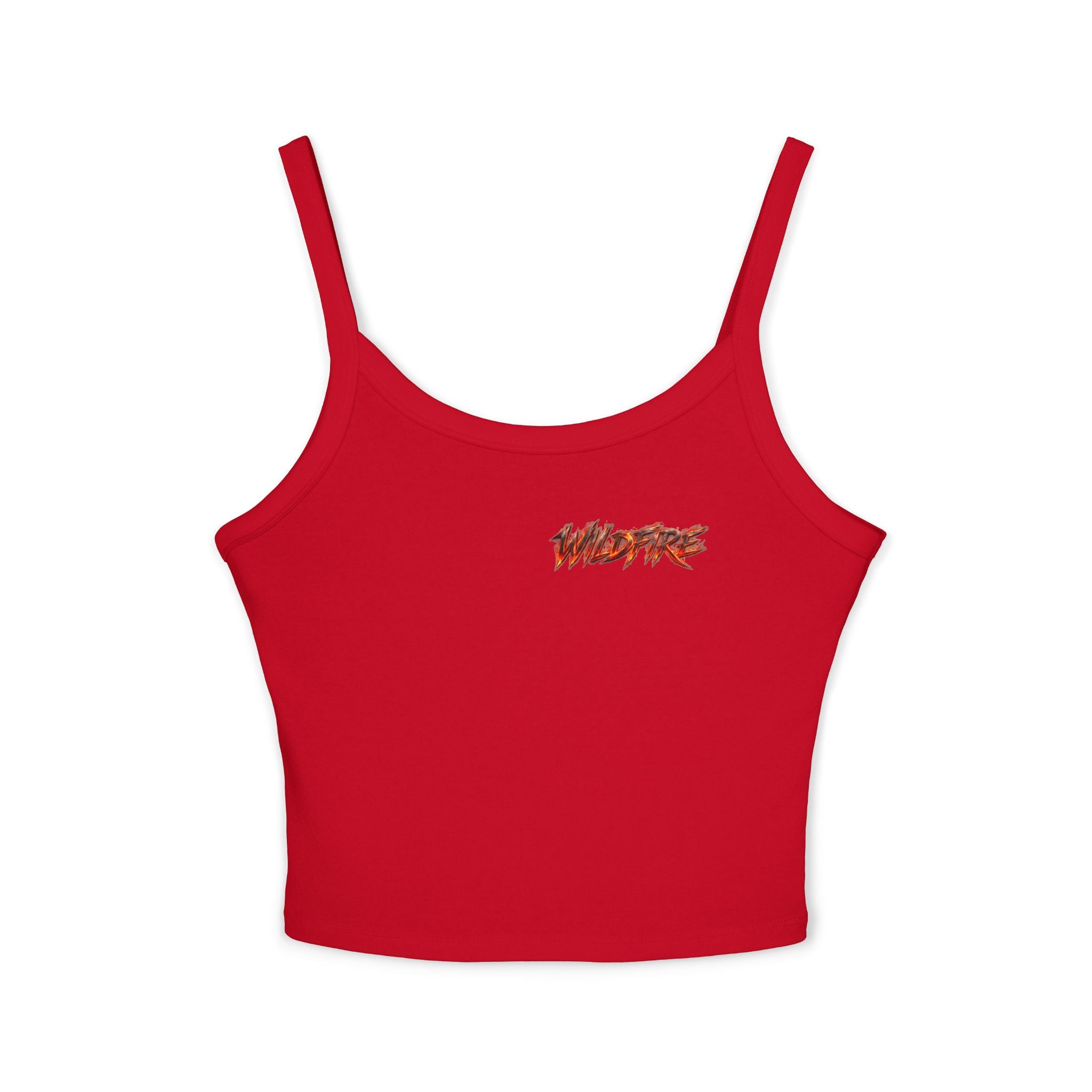 Wildfire Sekhmet Woman Spaghetti Tank Top — Fiery Egyptian Graphic Crop