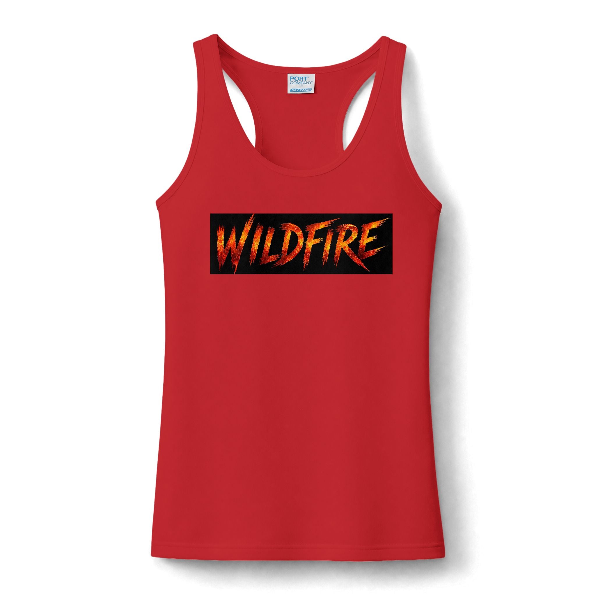 Wildfire Skull  Racerback Tank Top — Fiery Skull Graphic "Wildfire" Performance Tank