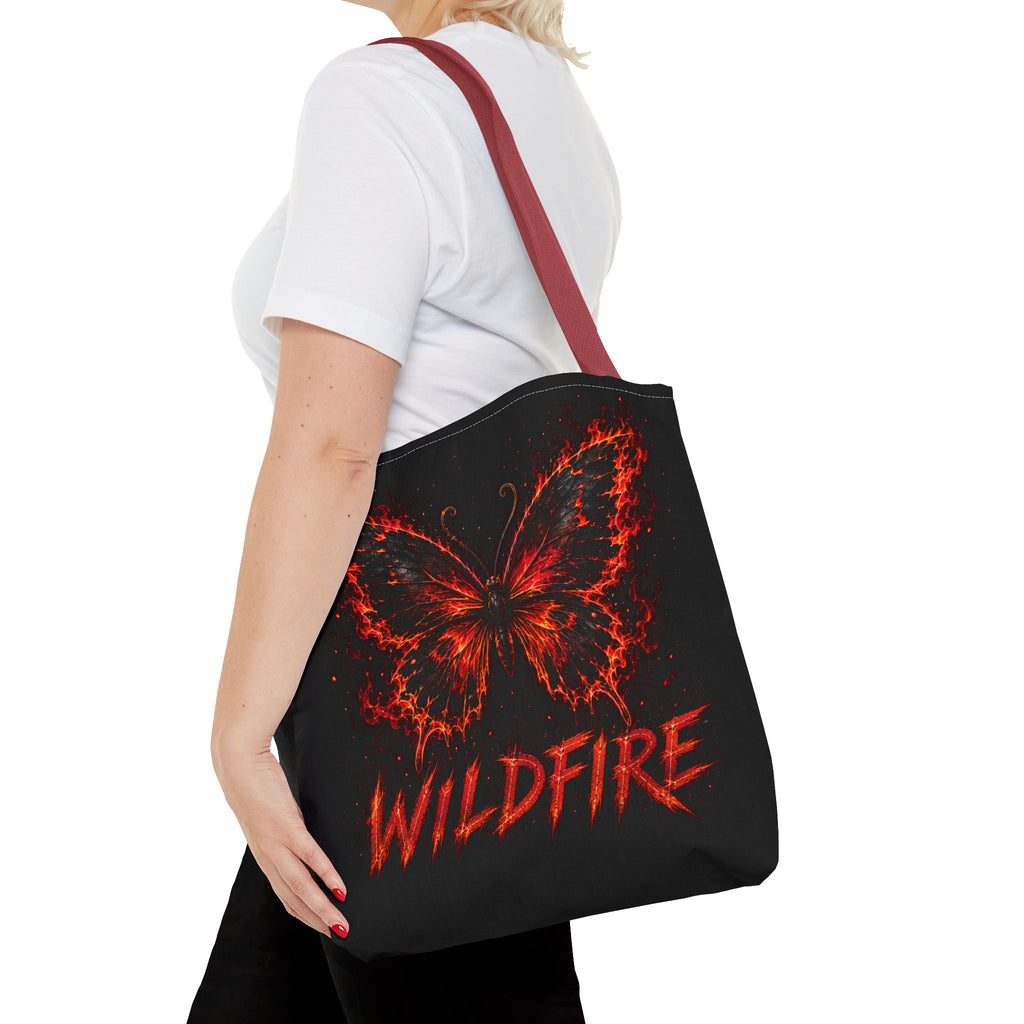 Wildfire Anubis Tote Bag — "Stay Fierce, Burn Bright" All-Over Print Tote