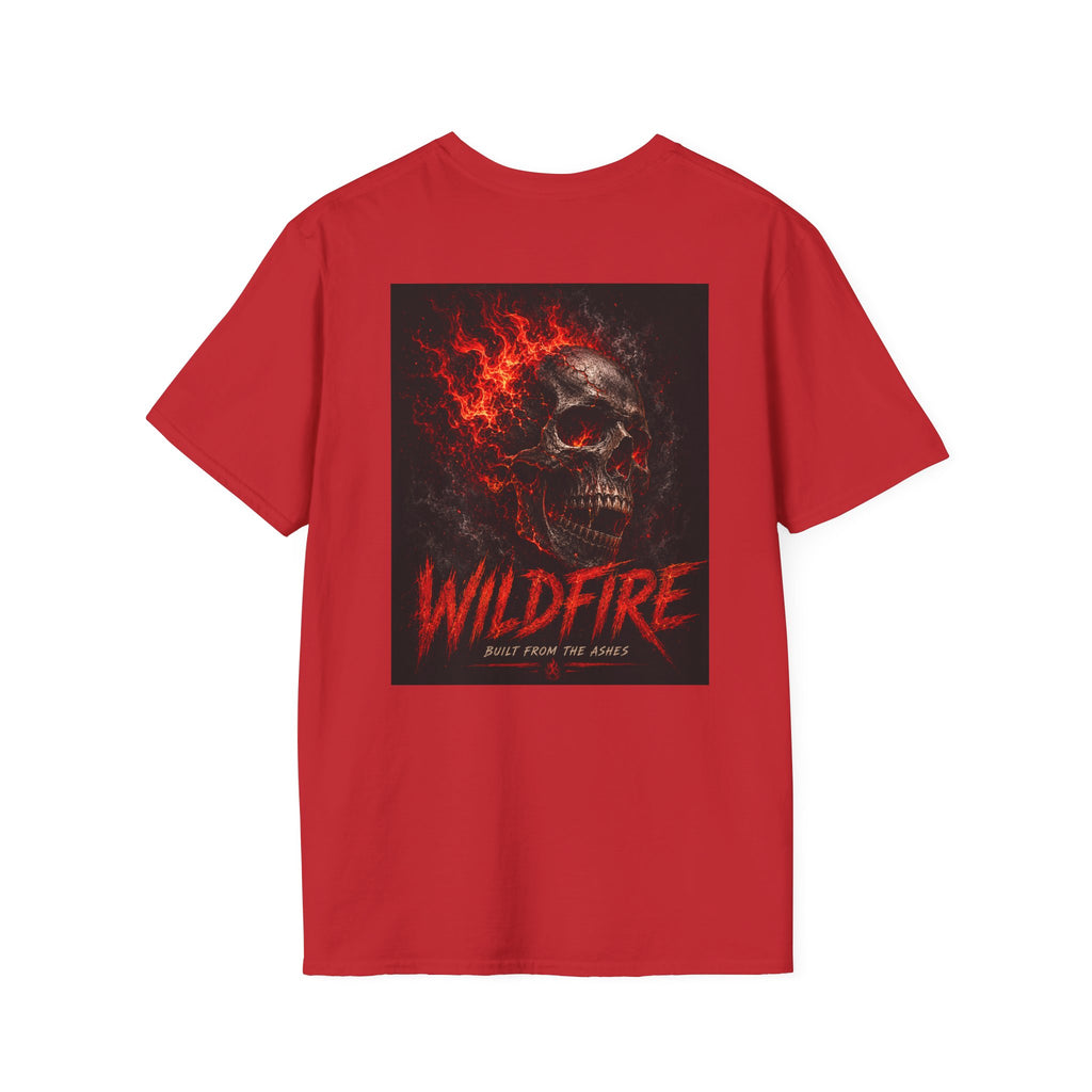 Wildfire Flaming Skull Graphic T-Shirt — "Wildfire" Fiery Skull Tee