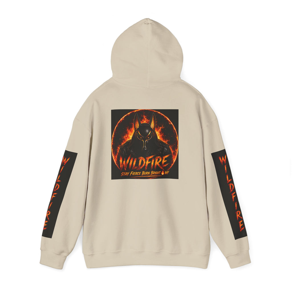 Wildfire Stay Fierce Burn Bright Hoodie — 'Wildfire' Flame Graphic Hooded Sweatshirt
