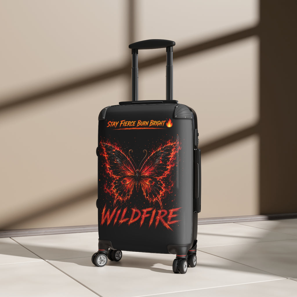 Wildfire Suitcase – 'Stay Fierce Burn Bright' Flaming Butterfly Carry-On