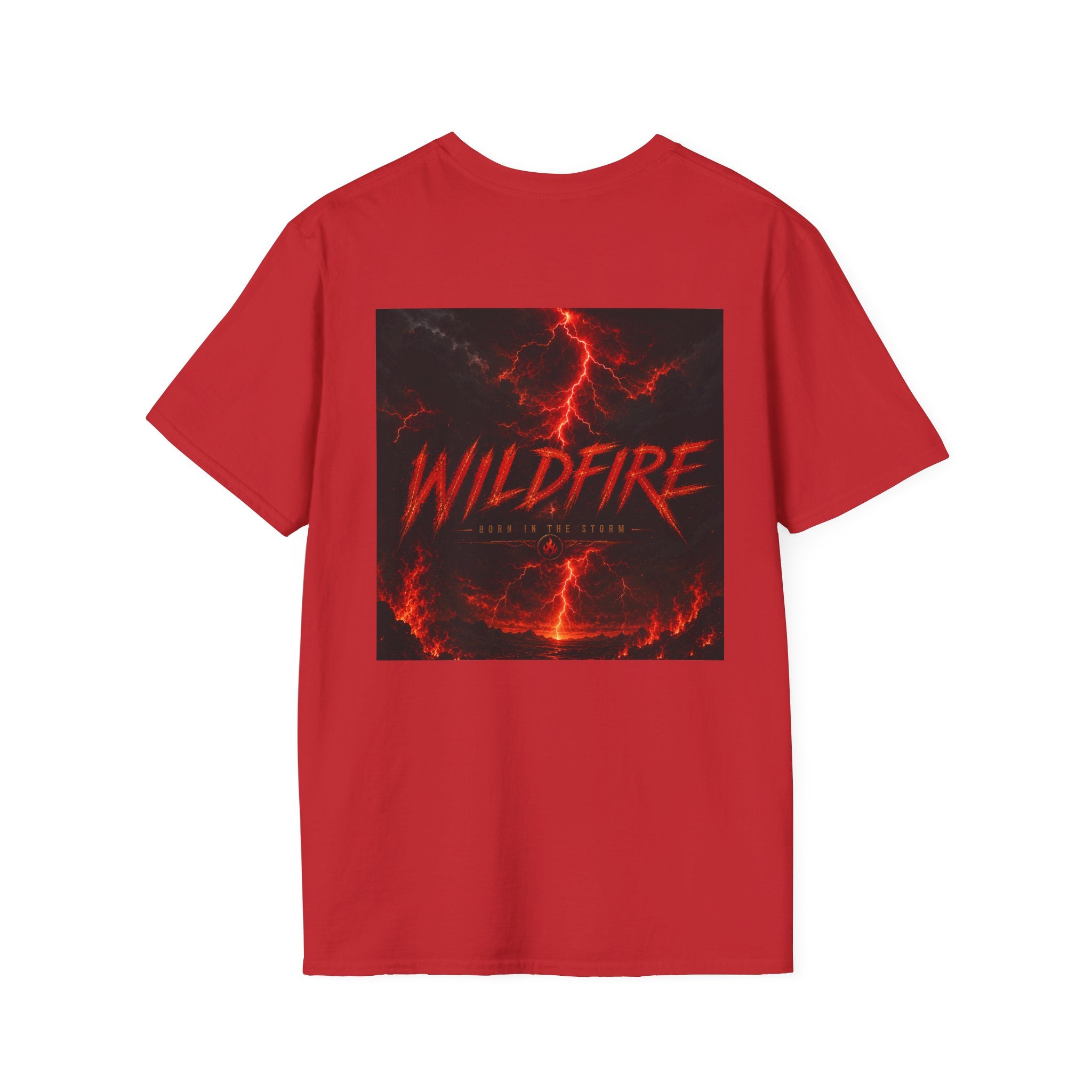 Wildfire Lightning storm Graphic T-Shirt — Fiery Text Casual Tee